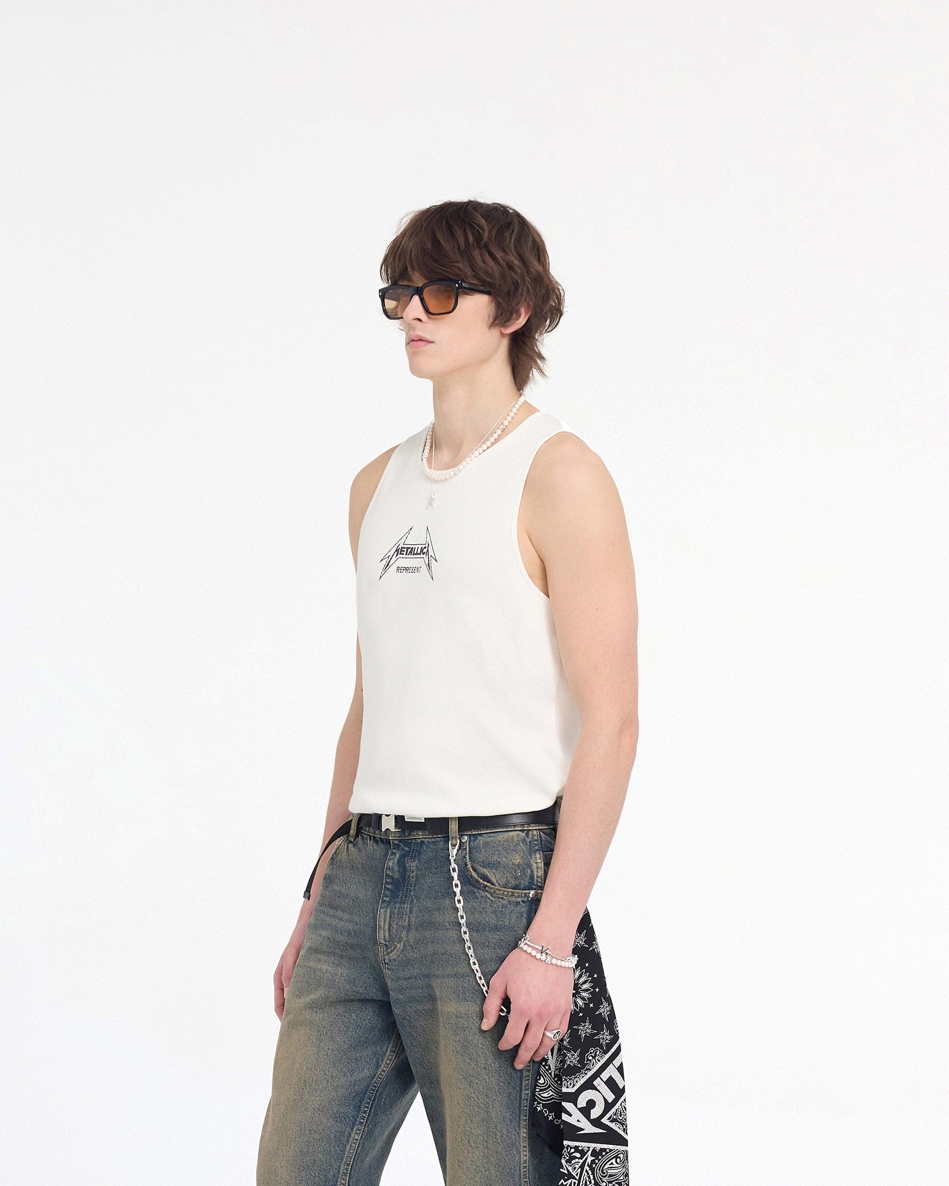 SS24 Other Represent x Metallica Local Crew Vest - Flat White