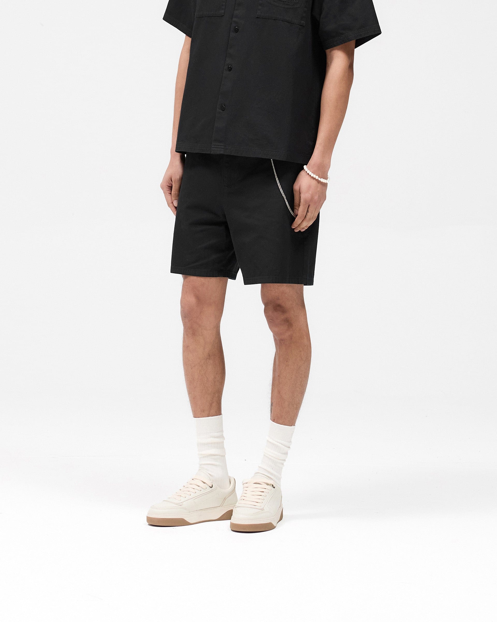 SS25 Cotton Tailored Short - Jet Black