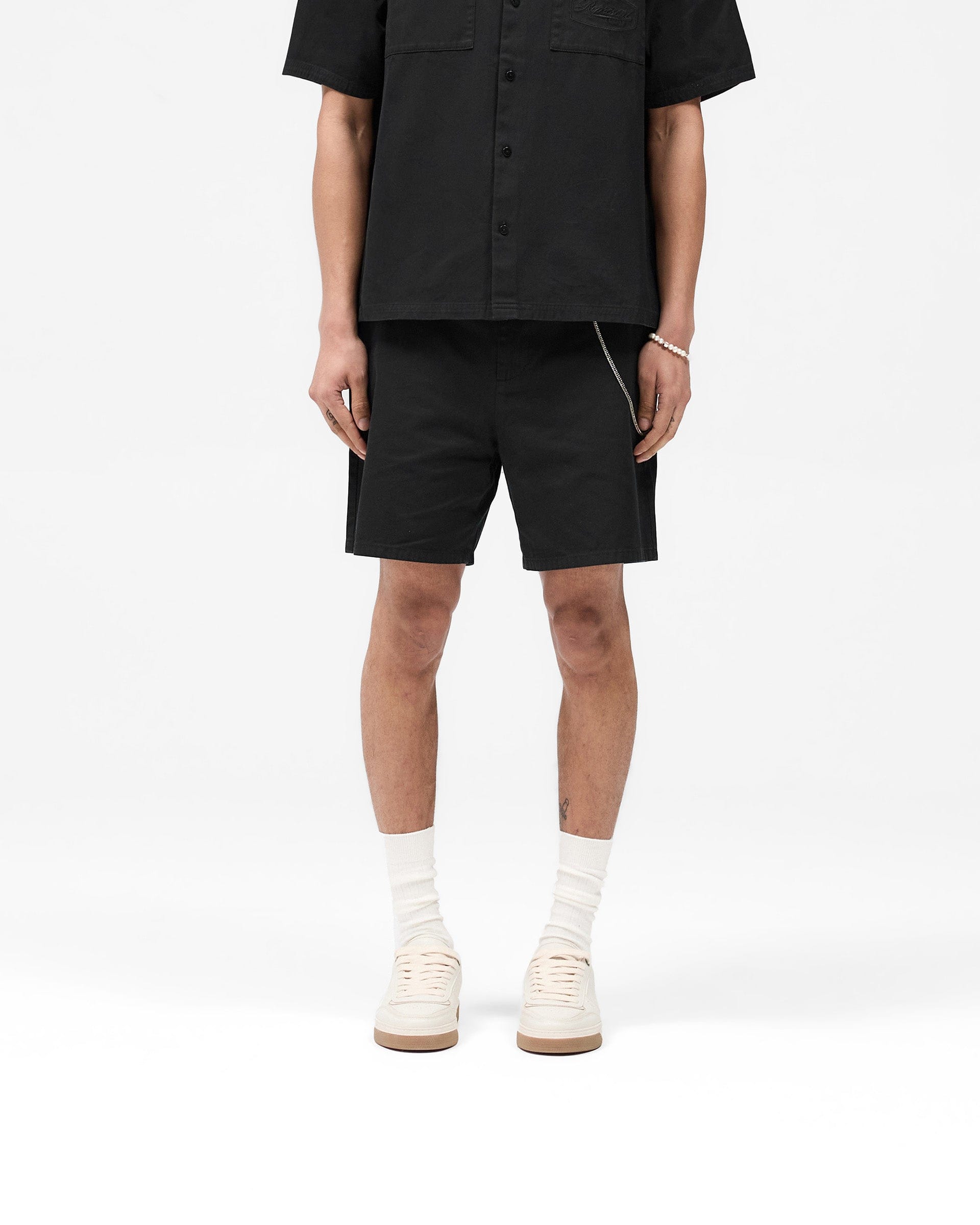 SS25 Cotton Tailored Short - Jet Black