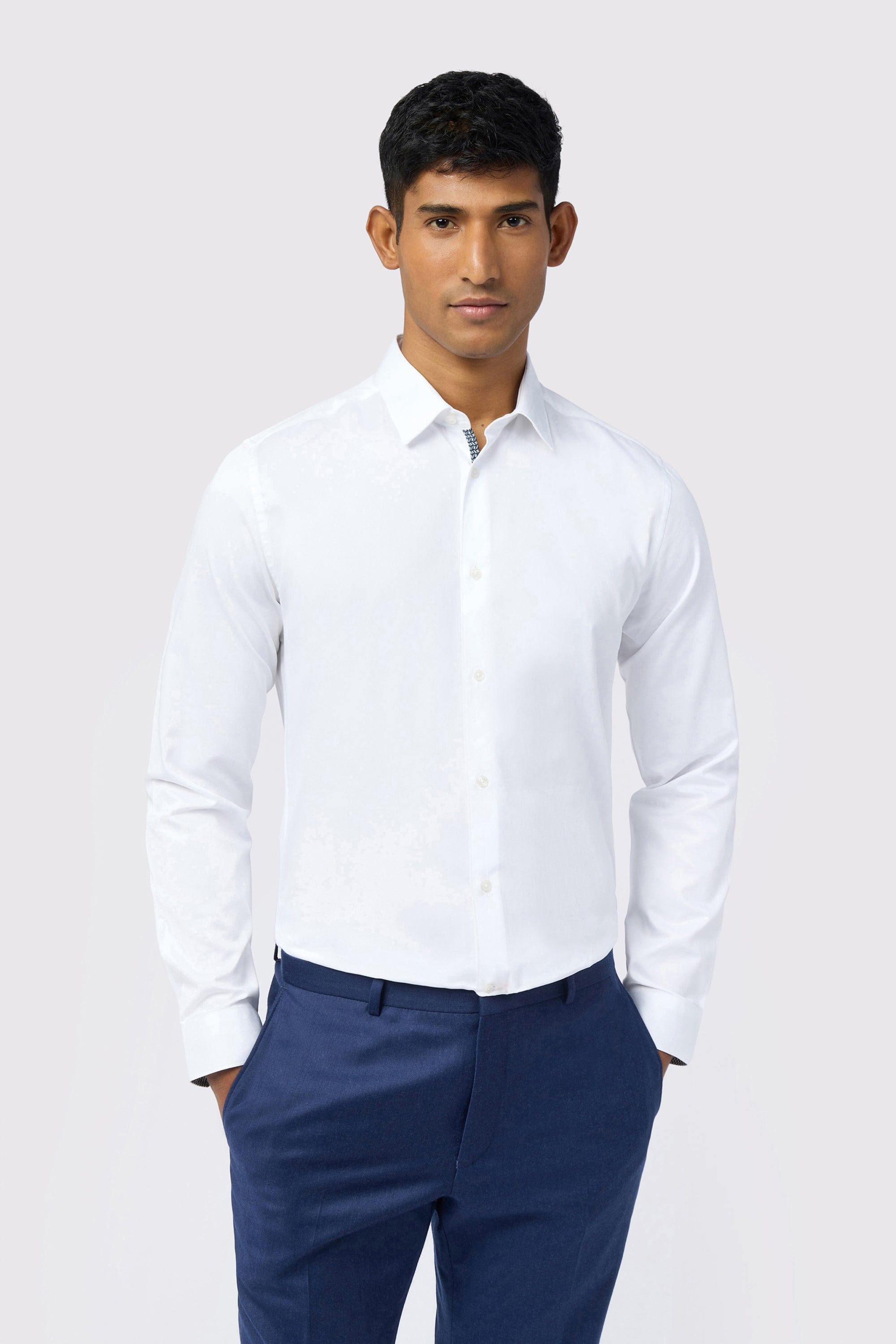 WHITE* Emile - Emile Stretch White Slim Shirt White