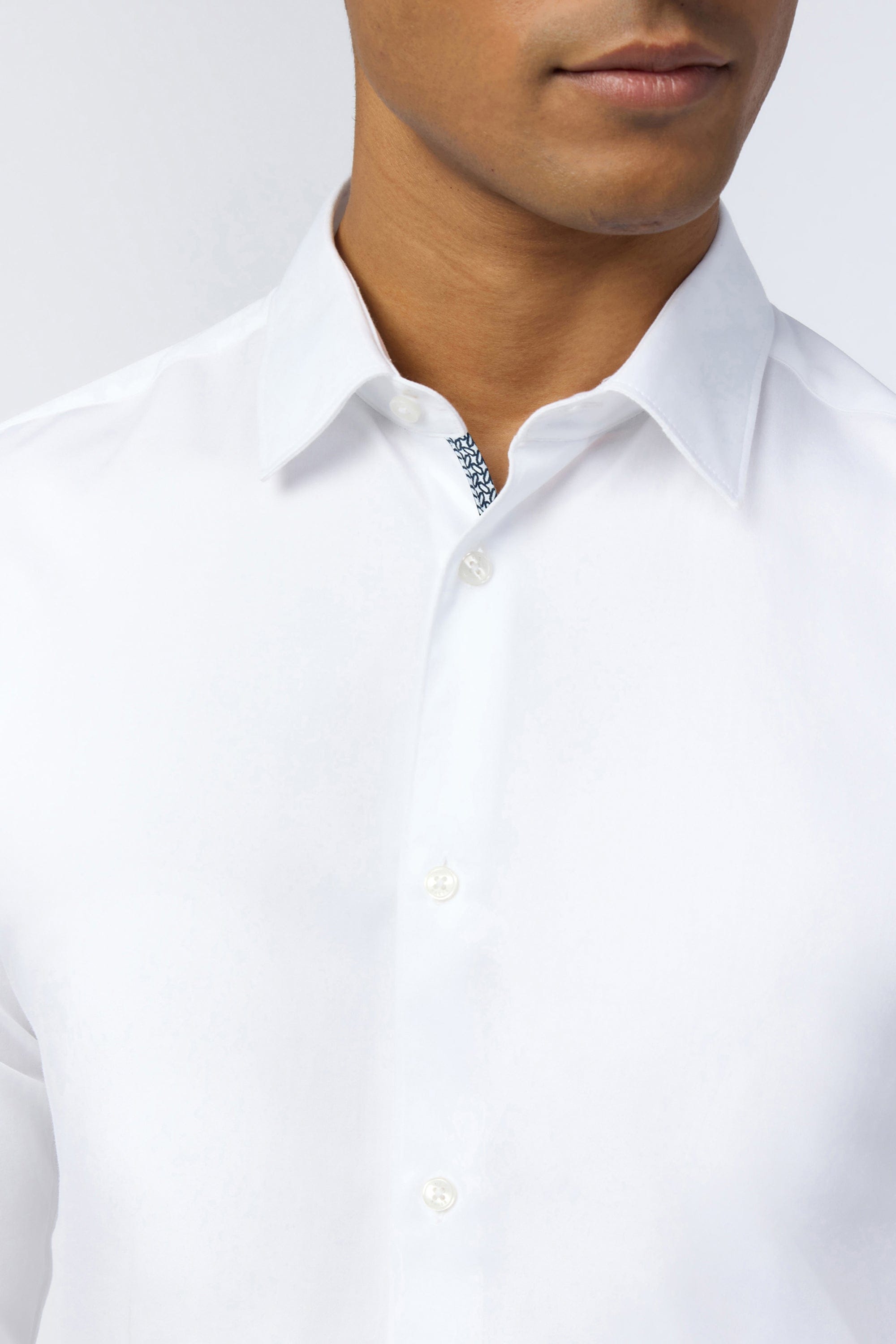 WHITE* Emile - Emile Stretch White Slim Shirt White