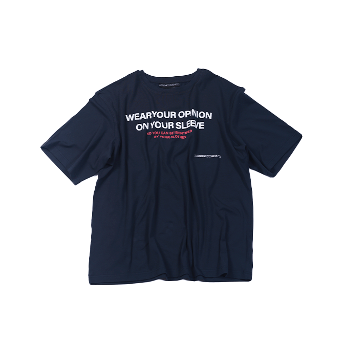 Blue Wear your opinion' T - shirt (Navy blue)