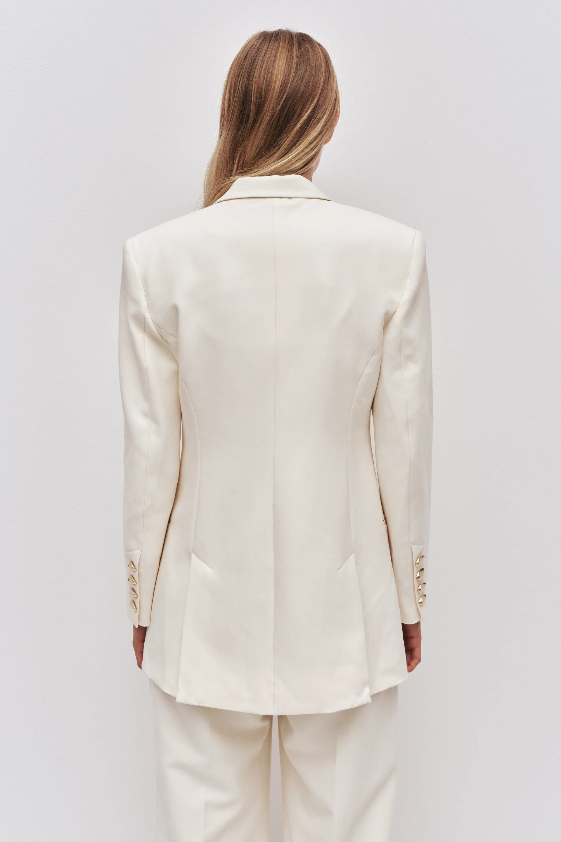 Aje Vortex Double Breasted Blazer in Cream