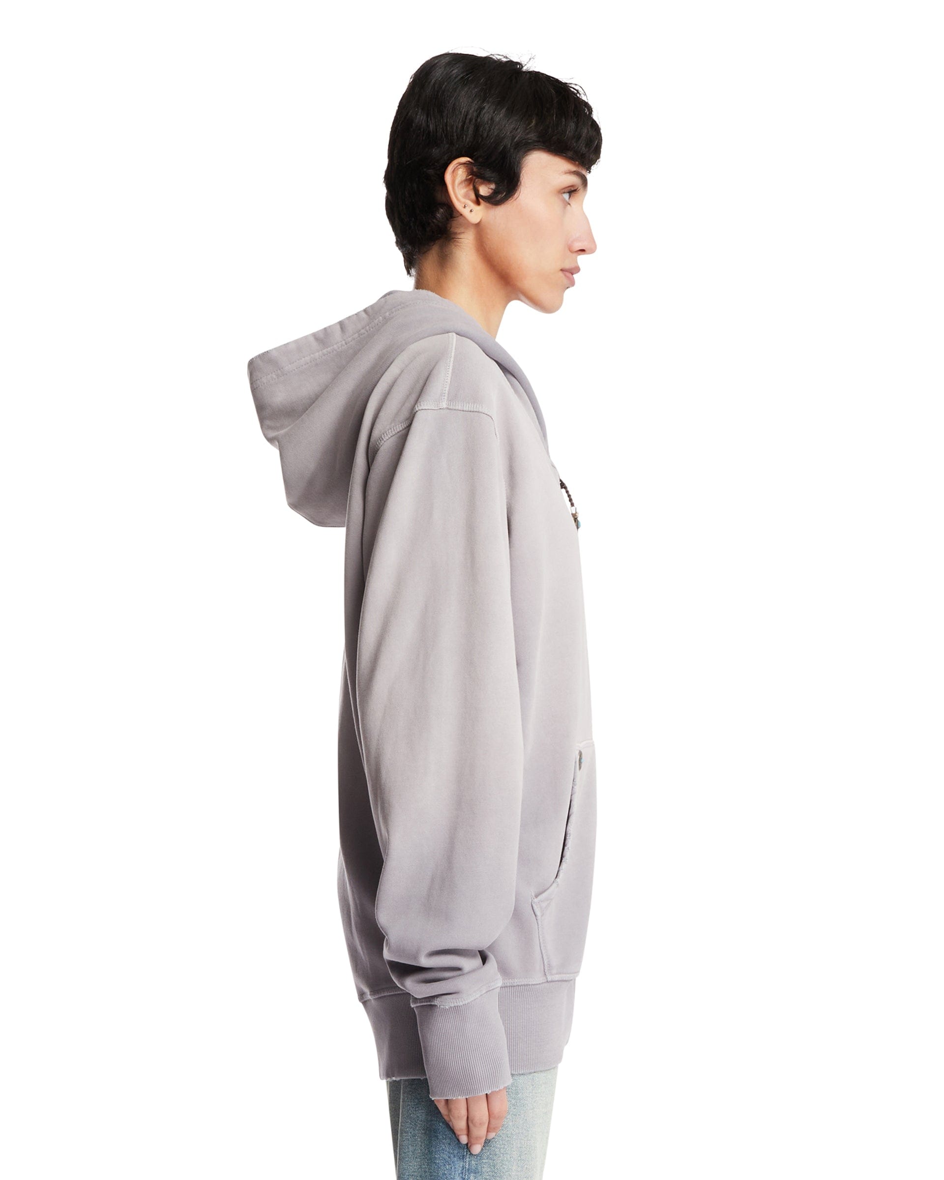 ANTIK DENIM Felpa Con Zip In Cotone Viola