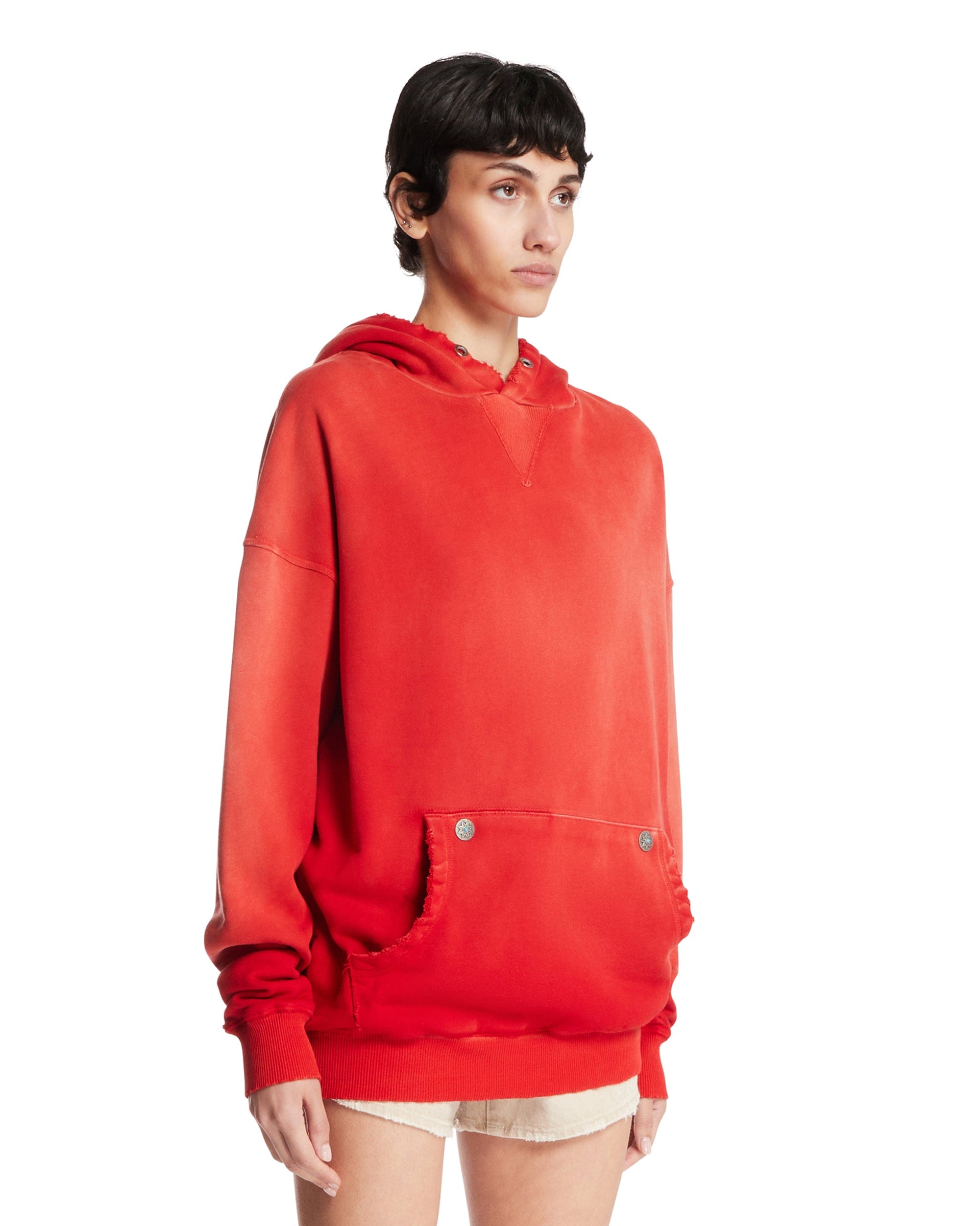 ANTIK DENIM Felpa Oversize In Cotone Rossa
