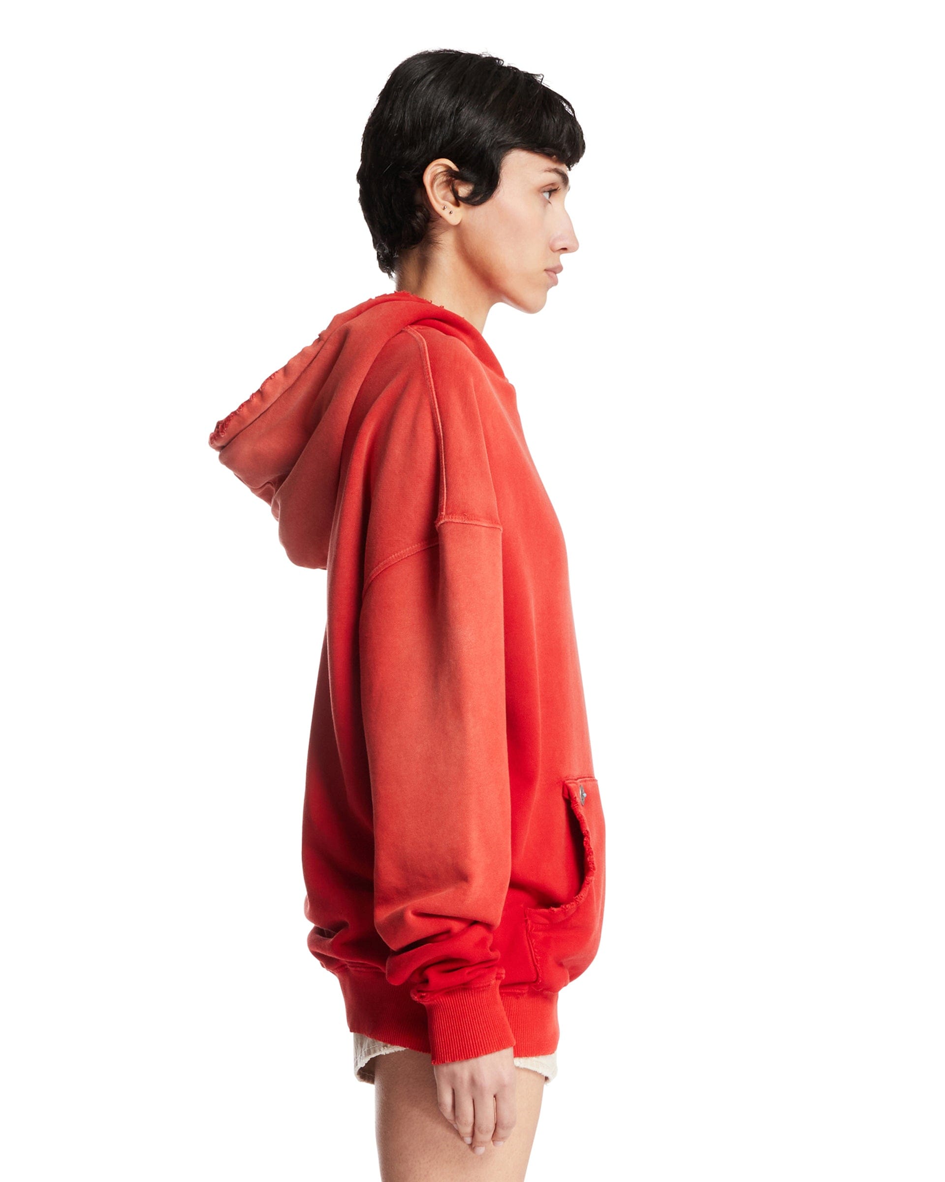 ANTIK DENIM Felpa Oversize In Cotone Rossa