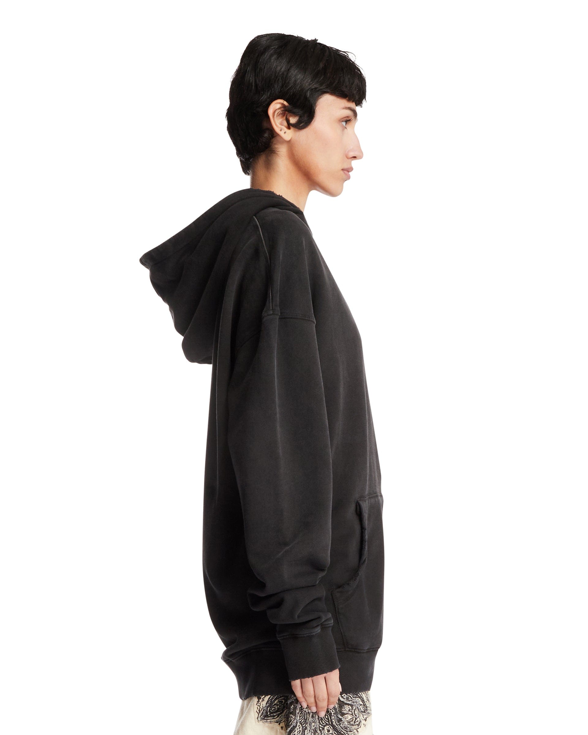 ANTIK DENIM Felpa Oversize In Cotone Nera