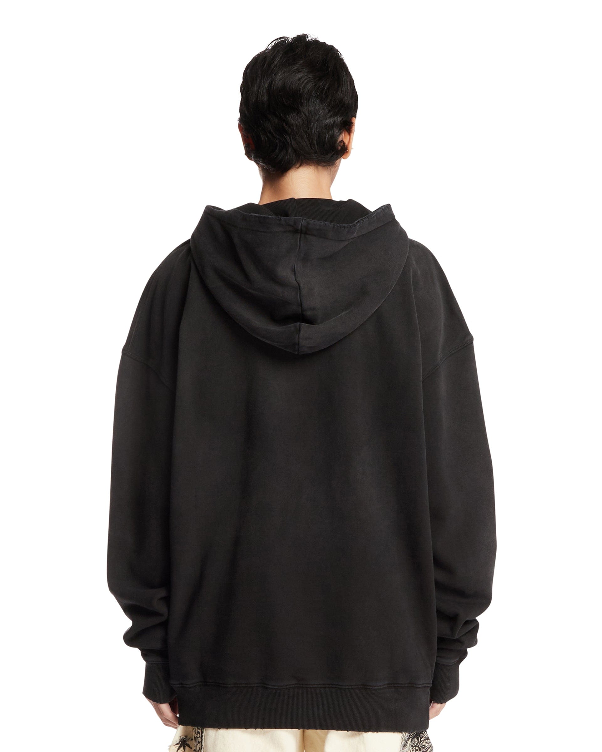 ANTIK DENIM Felpa Oversize In Cotone Nera