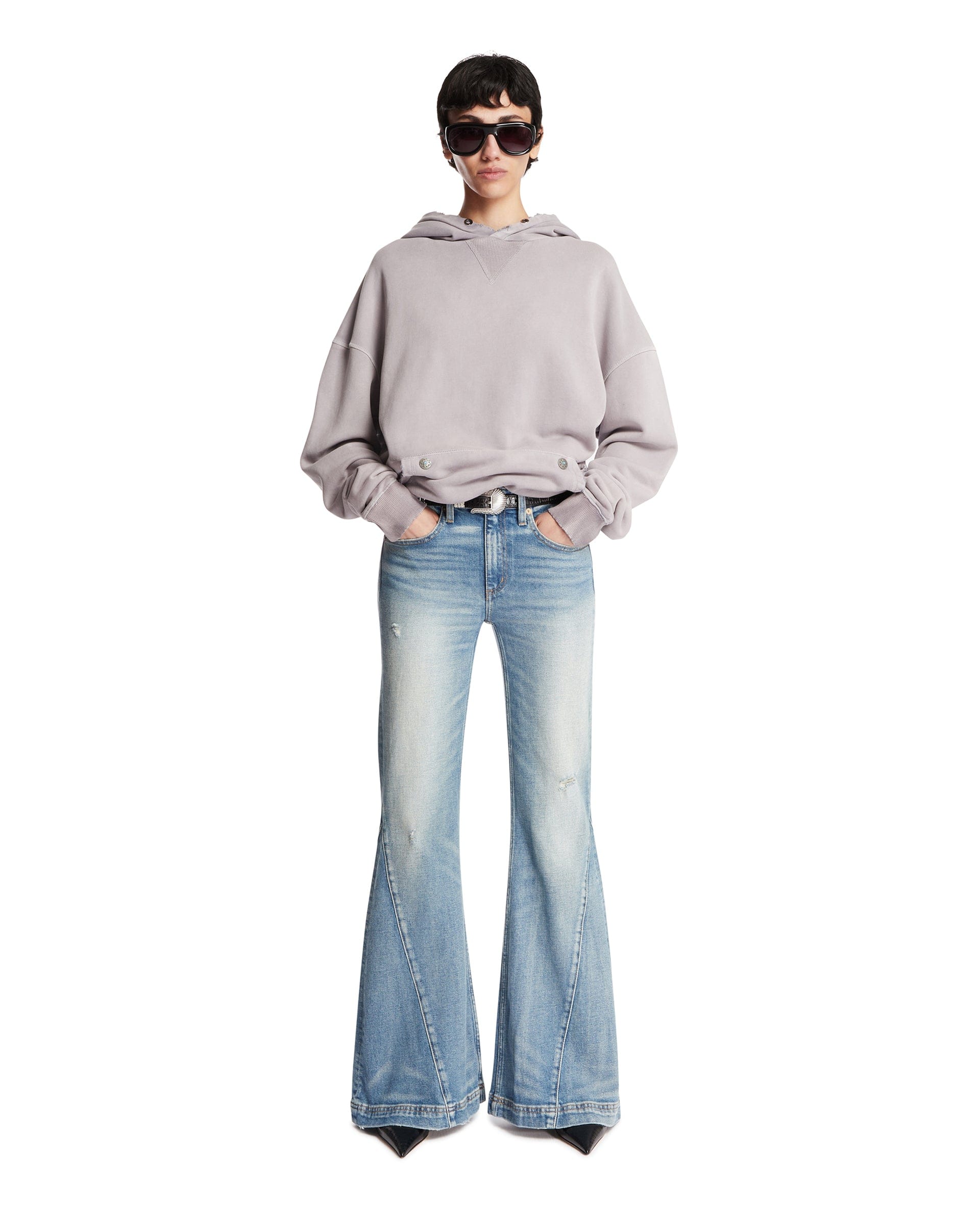 ANTIK DENIM Felpa Oversize In Cotone Beige