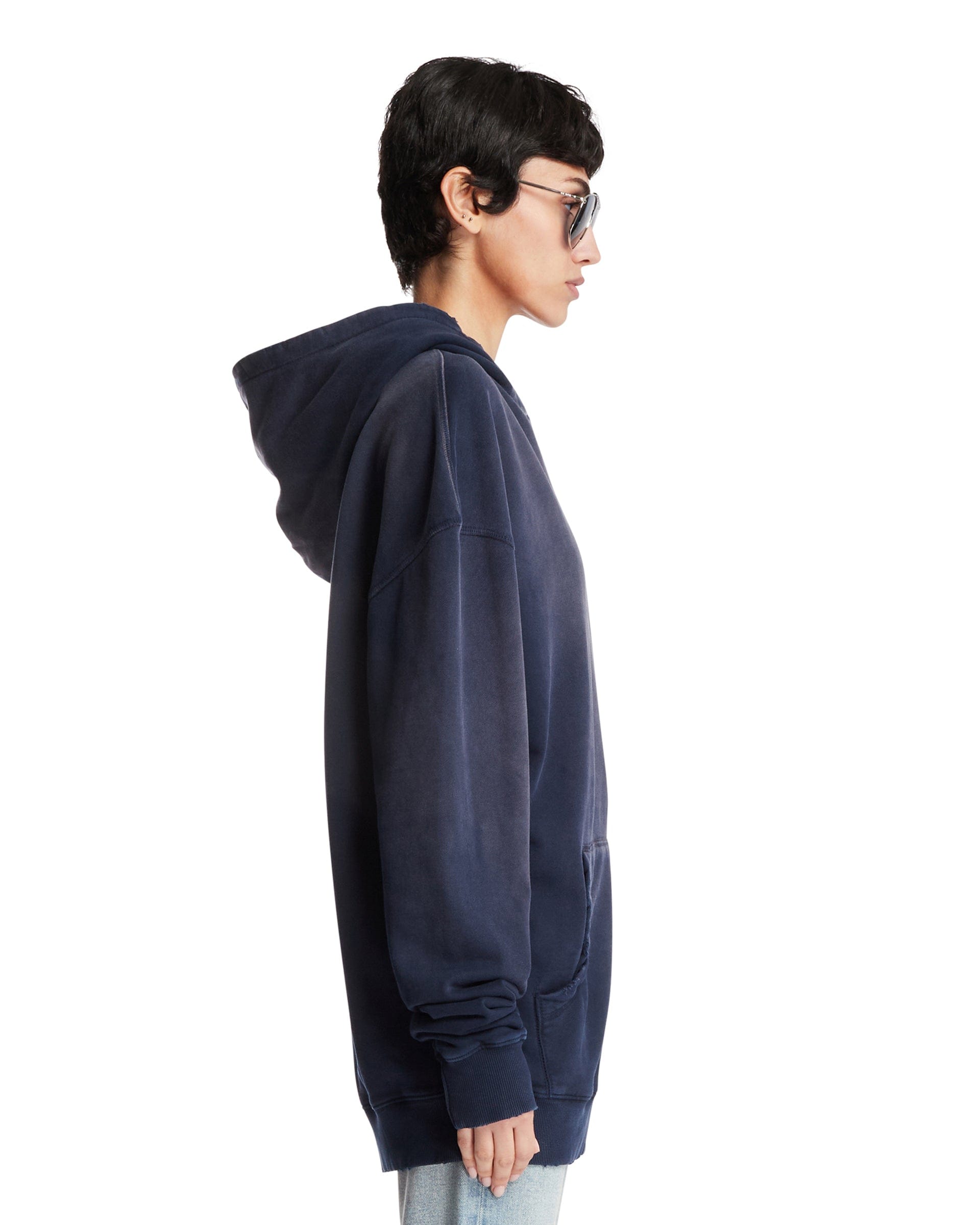 ANTIK DENIM Felpa Oversize In Cotone Blu