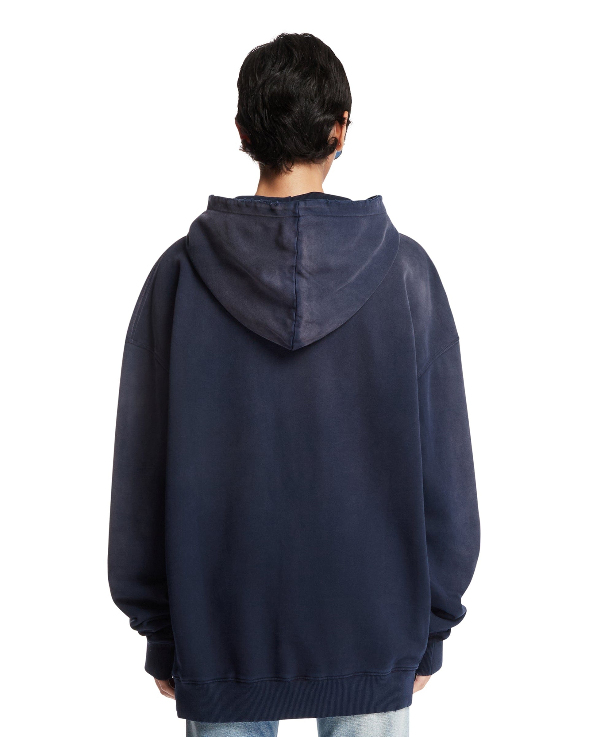 ANTIK DENIM Felpa Oversize In Cotone Blu