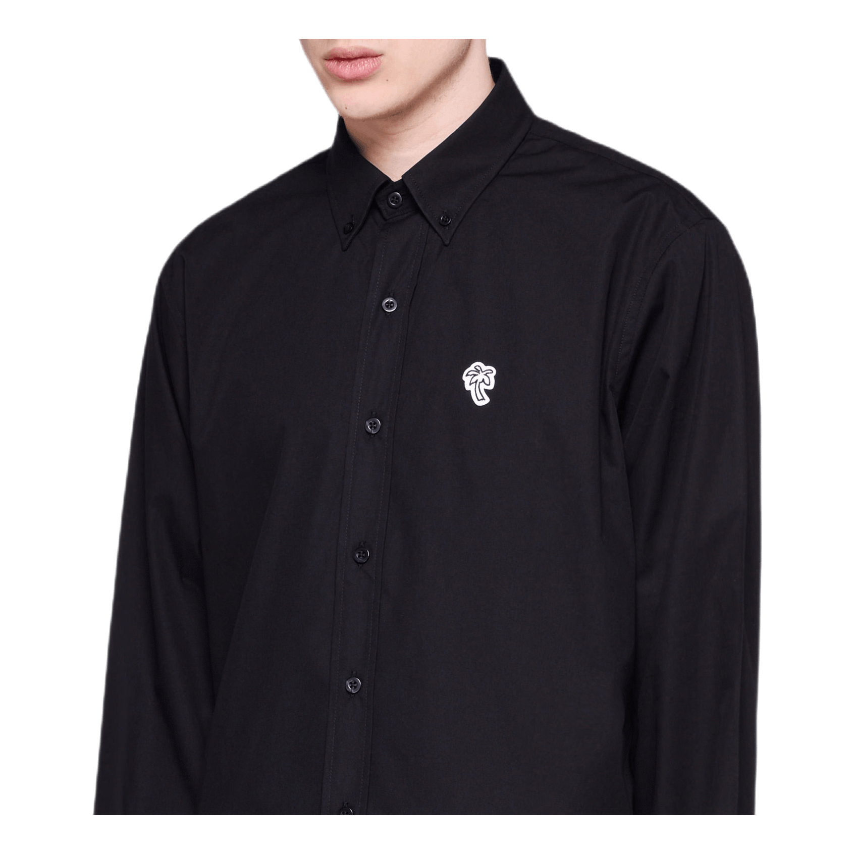 Cali Poplin Palm Shirt Black