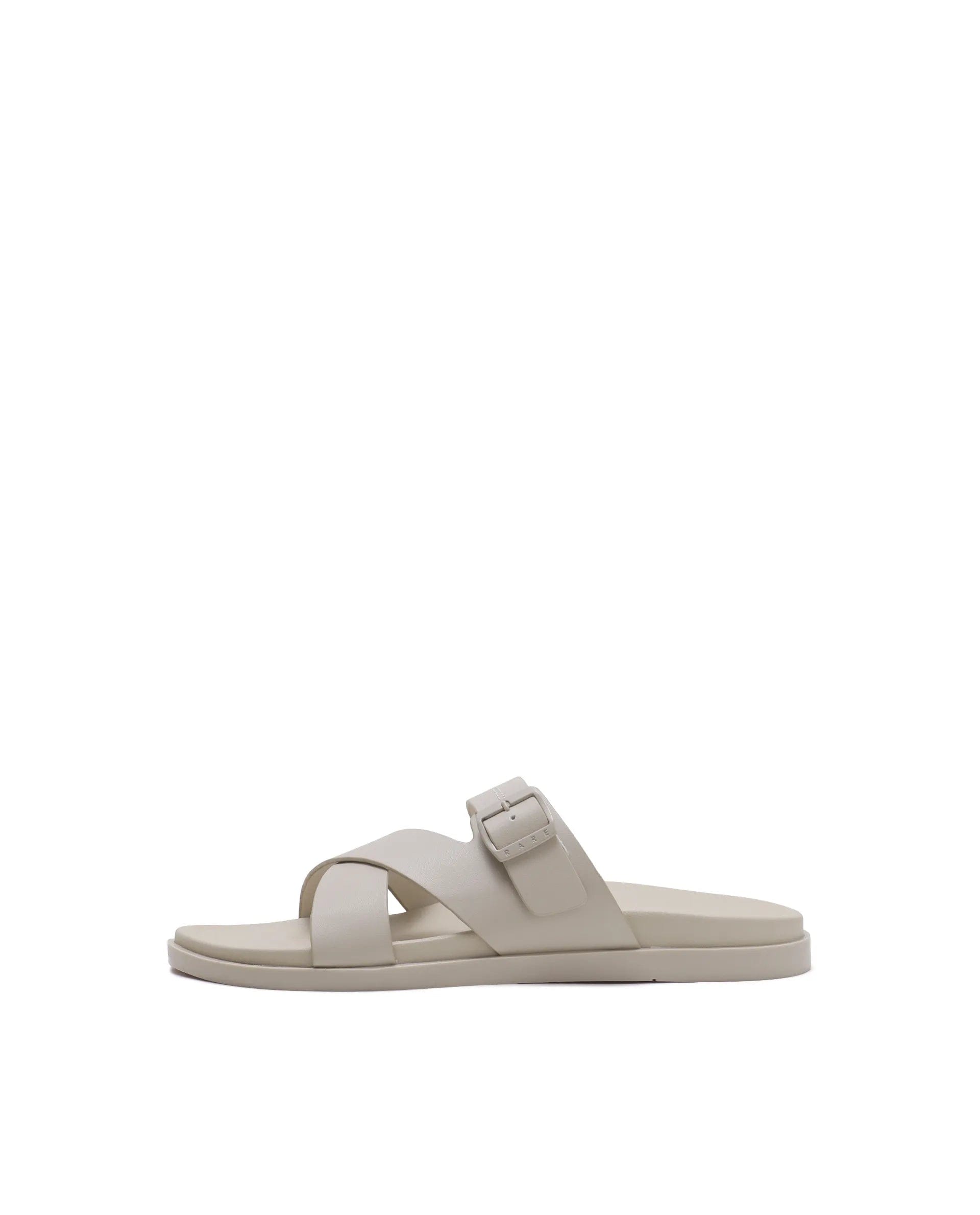 Rarez Men's Pluxi Beige Leather Regular Sandal