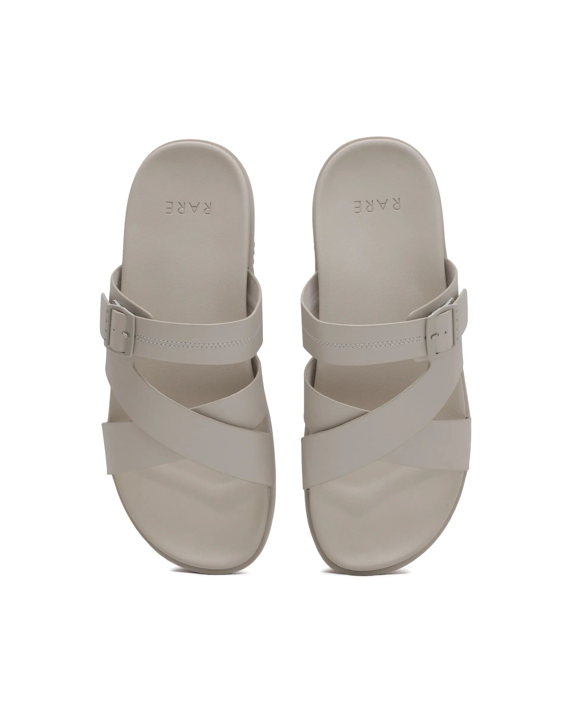 Rarez Men's Pluxi Beige Leather Regular Sandal