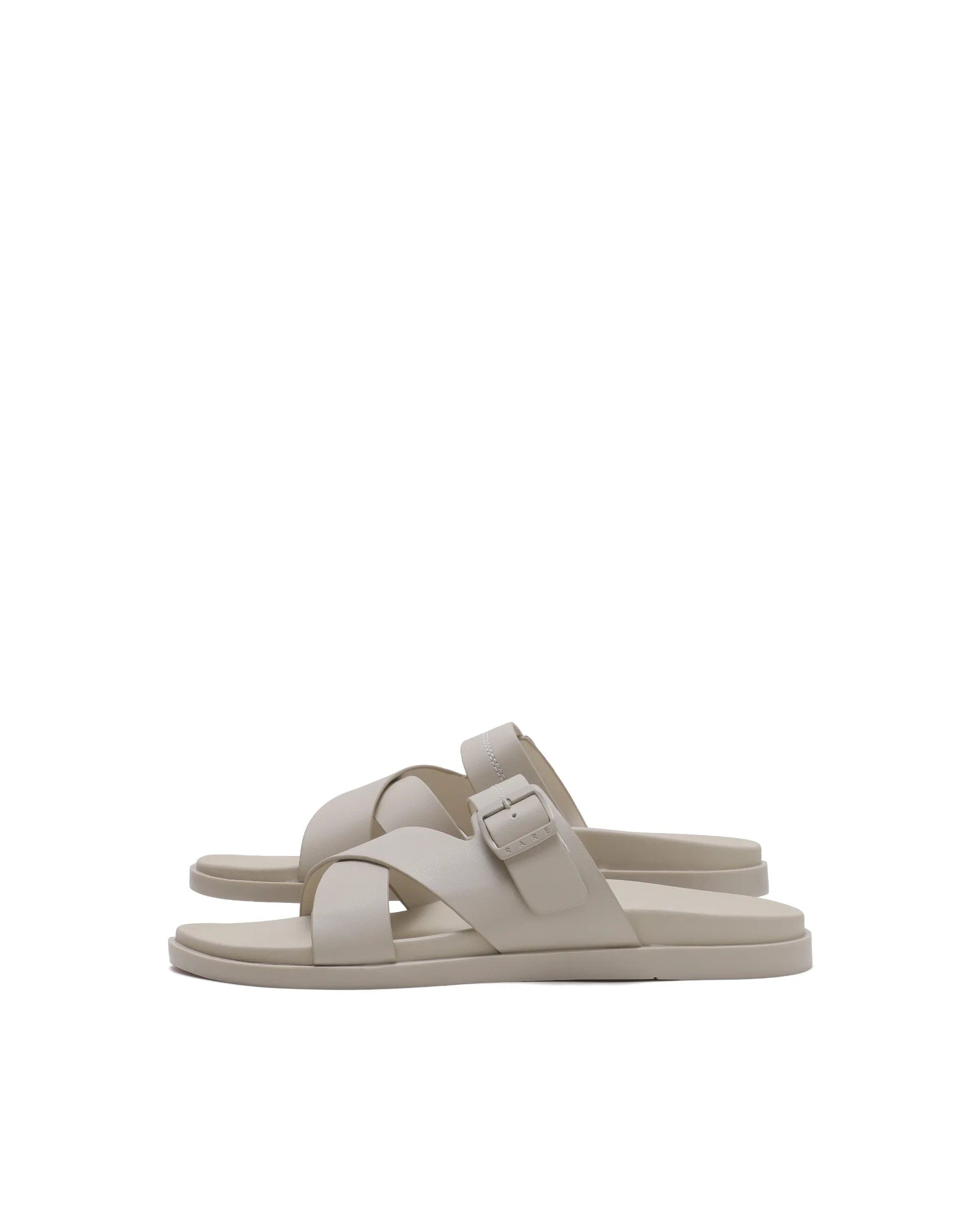 Rarez Men's Pluxi Beige Leather Regular Sandal