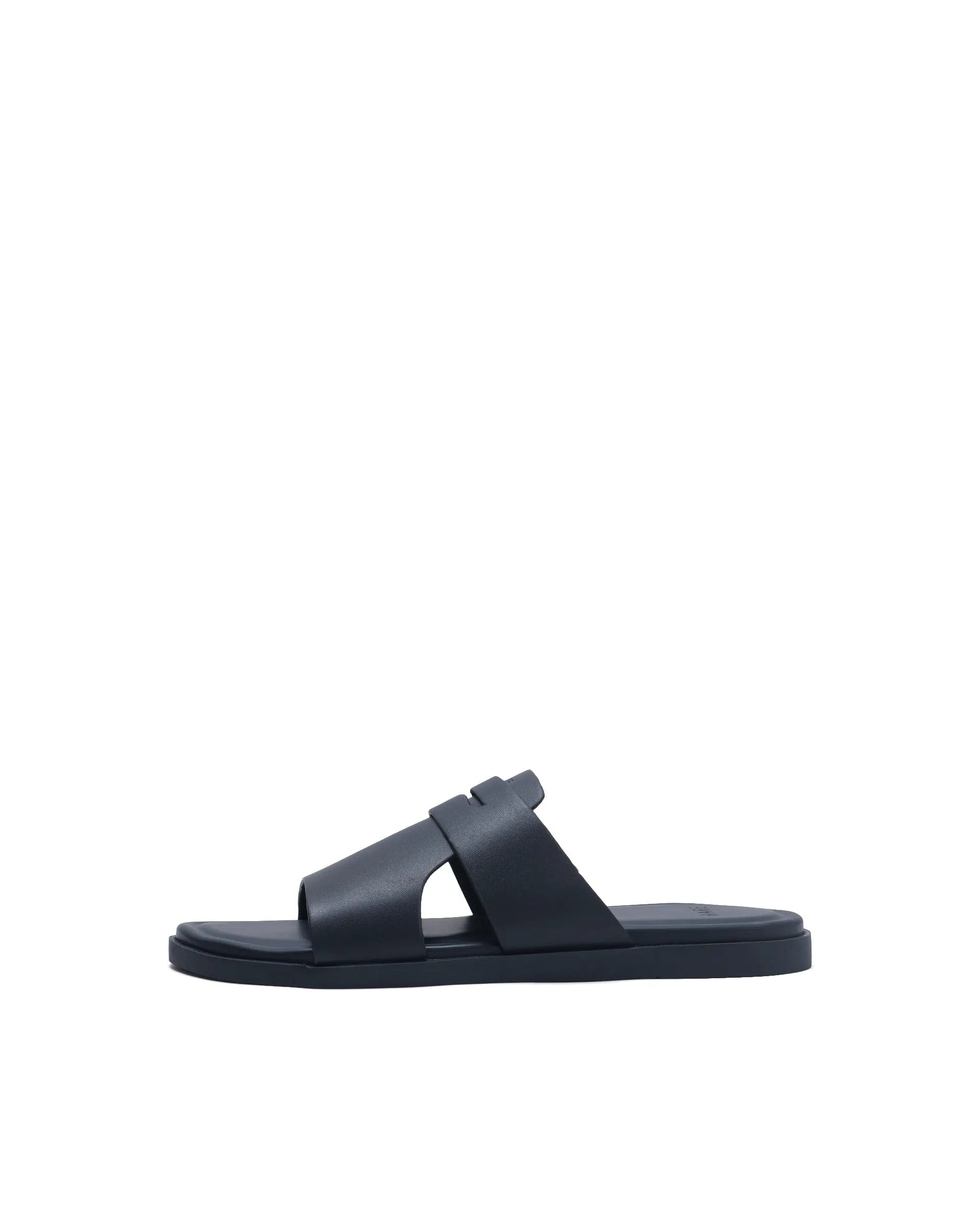 Rarez Men's Jaxa Dark Navy Leather Regular Sandal
