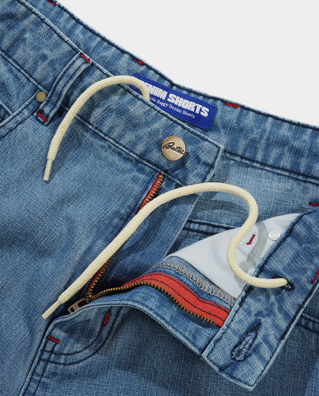 Butter Goods - Blotch Denim Shorts - Streaky Blue