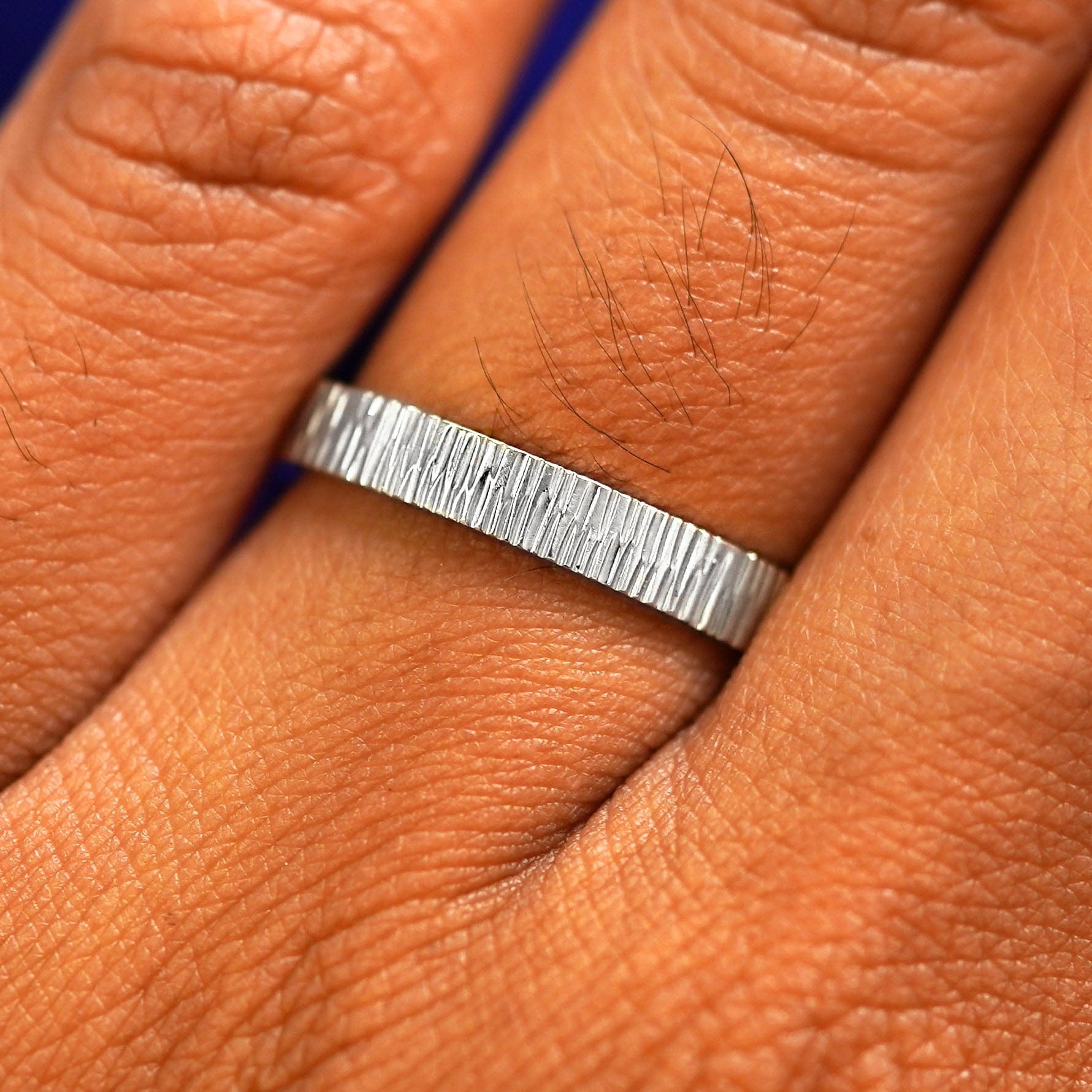 Automic Gold Studio Silver Industrial Wood Band
