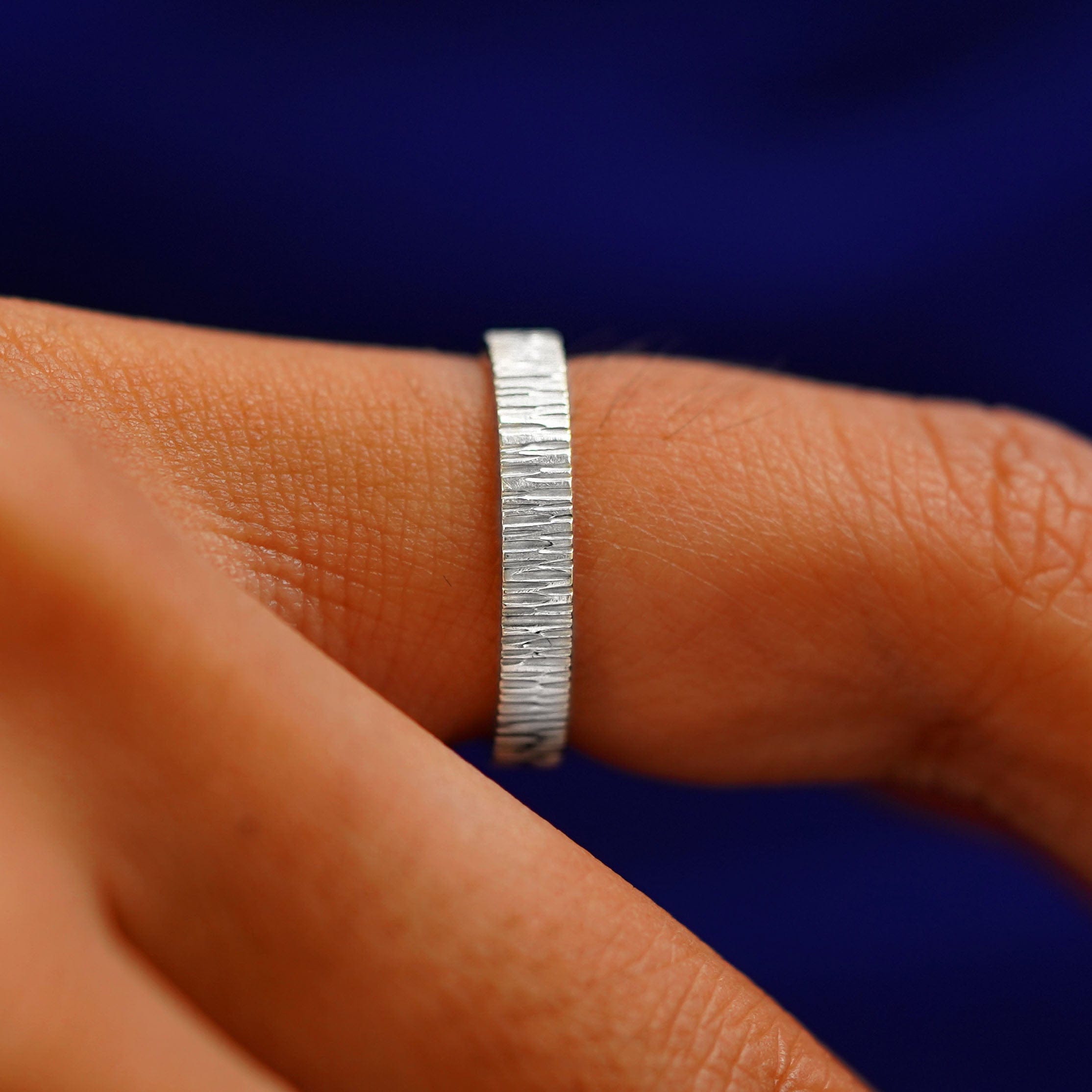 Automic Gold Studio Silver Industrial Wood Band