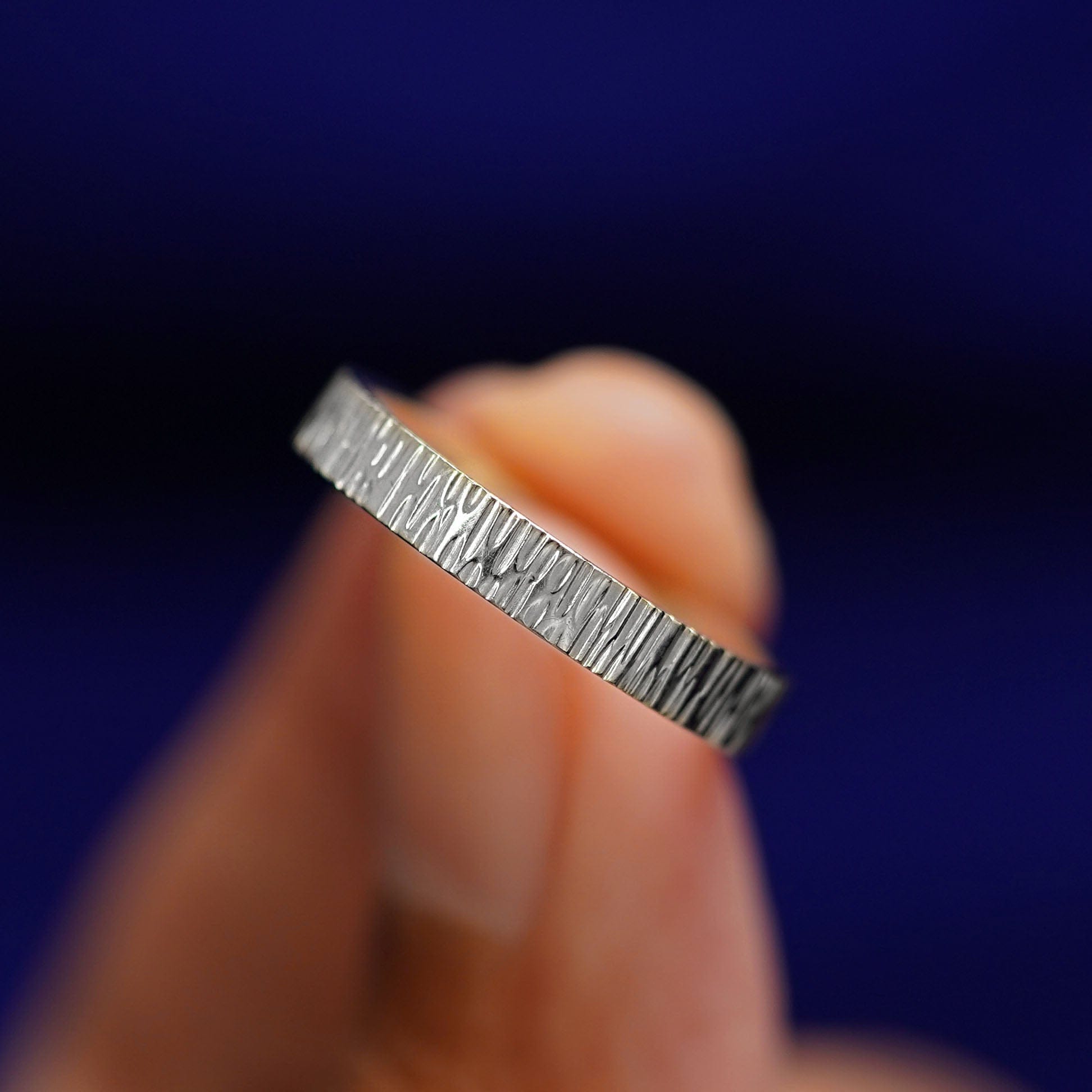Automic Gold Studio Silver Industrial Wood Band