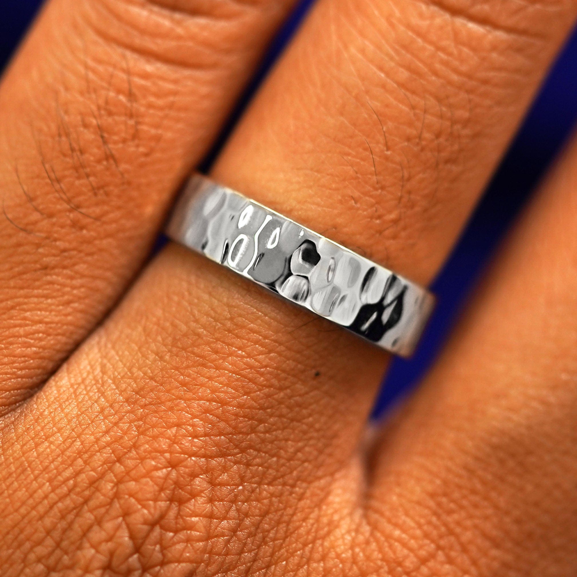 Automic Gold Studio Silver Industrial Hammered Band