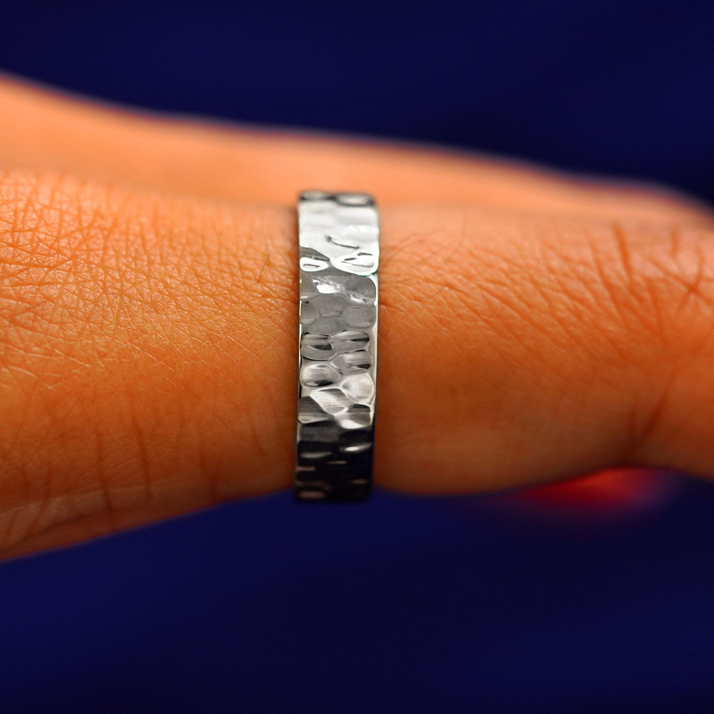Automic Gold Studio Silver Industrial Hammered Band
