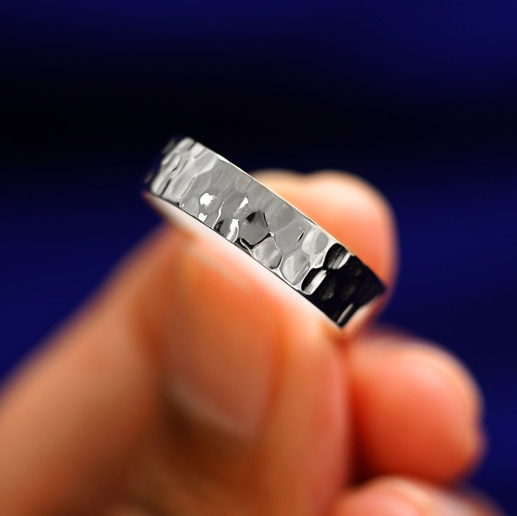 Automic Gold Studio Silver Industrial Hammered Band