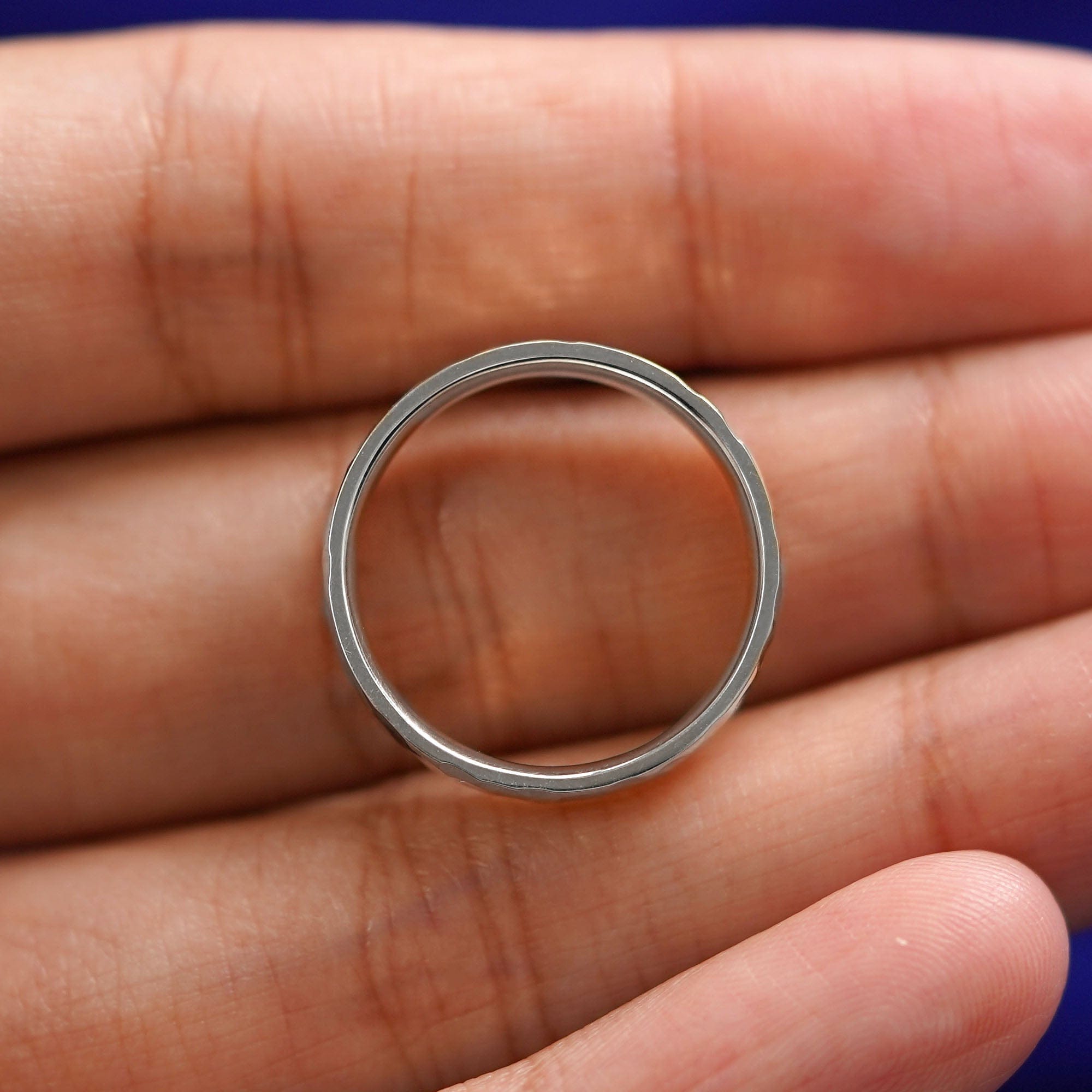 Automic Gold Studio Silver Industrial Hammered Band