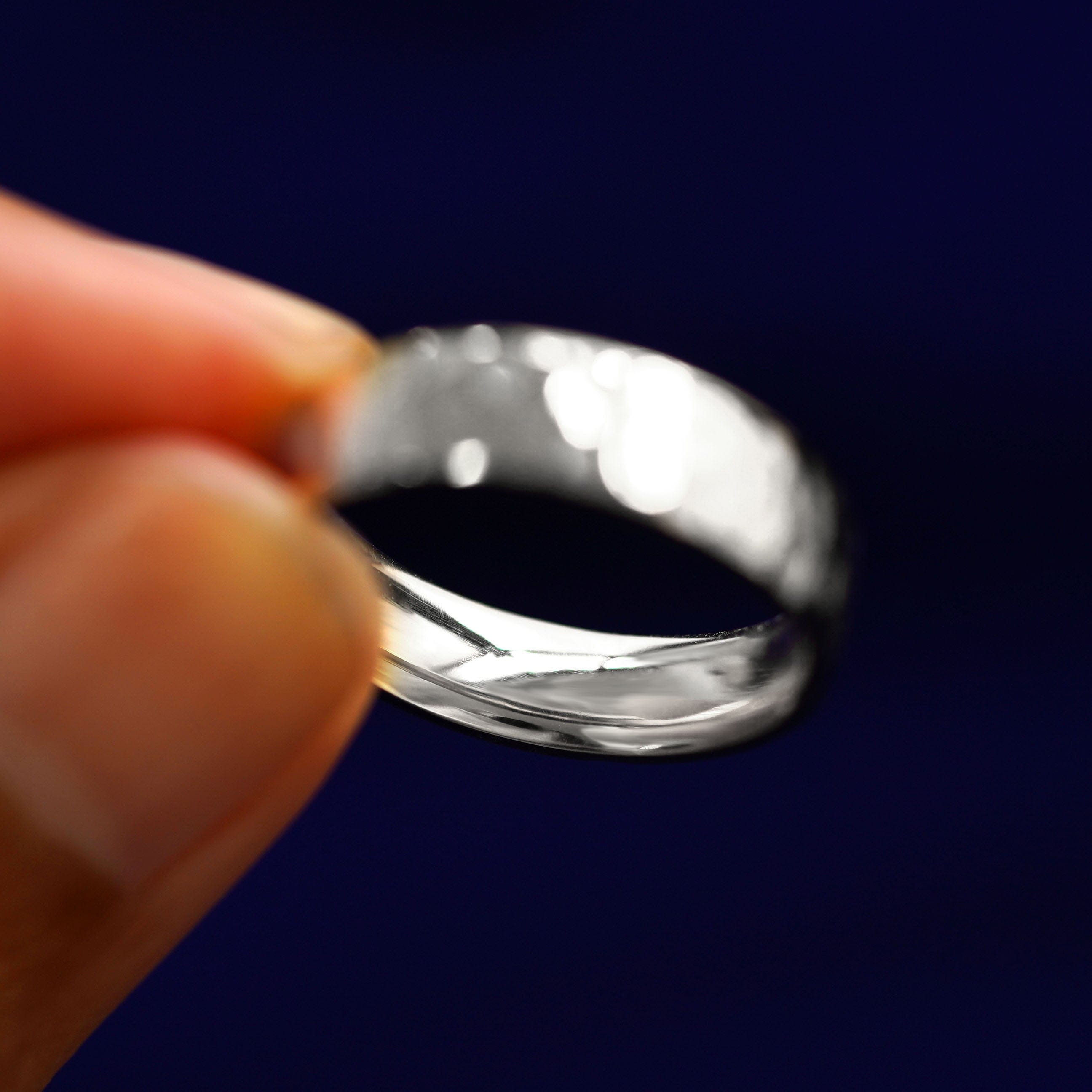 Automic Gold Studio Silver Industrial Hammered Band
