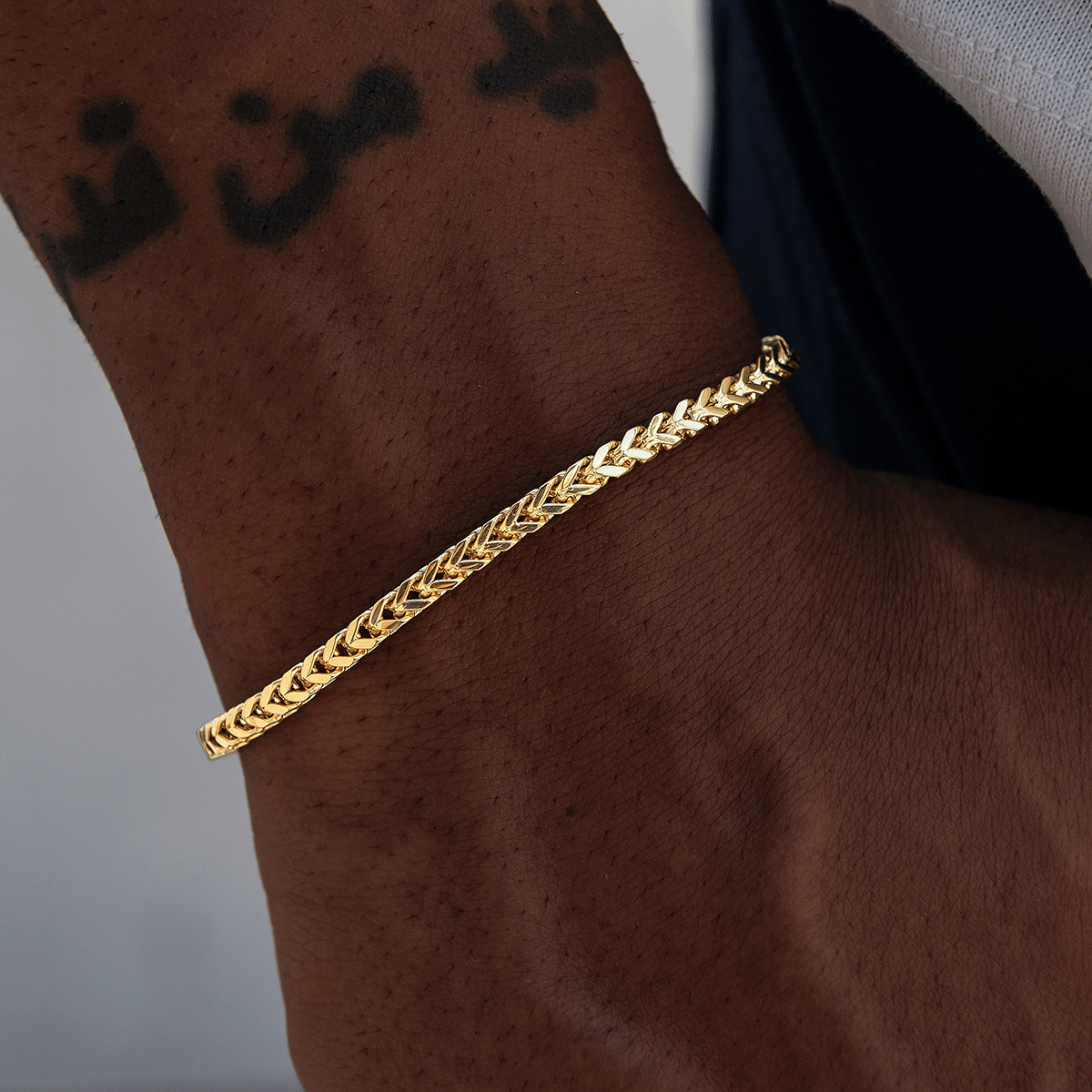 GLD Men Franco Chain + Bracelet Bundle in Yellow Gold - 3 mm