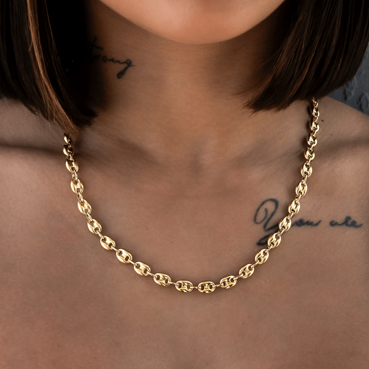 GLD Women Valentina Necklace + Bracelet + Hoop Bundle in Yellow Gold