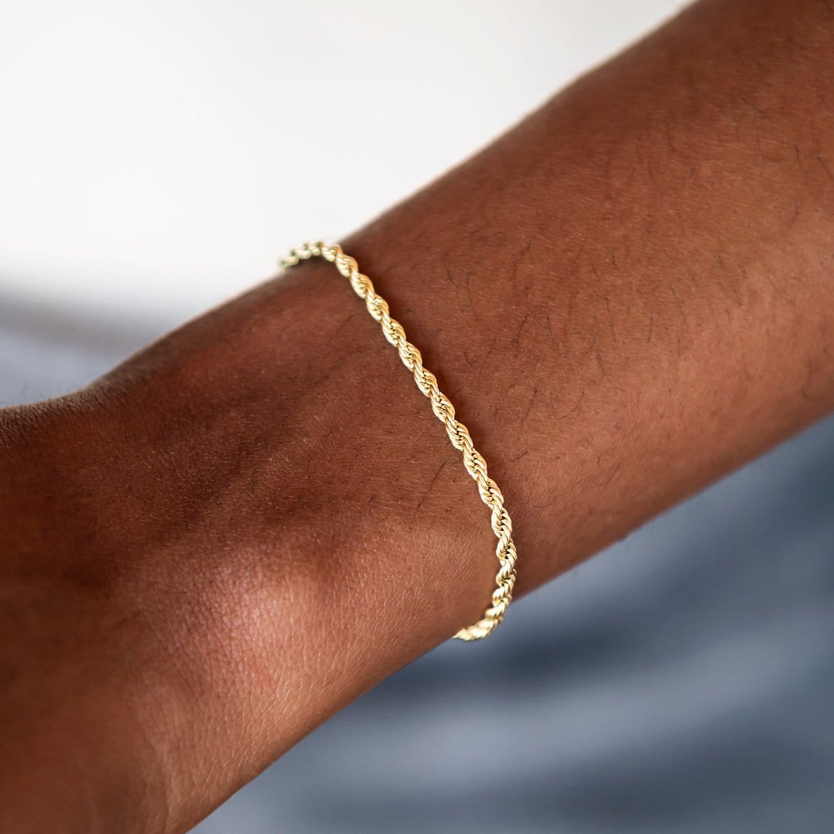 GLD Women Rope Necklace + Bracelet Bundle in Yellow Gold - 2 mm