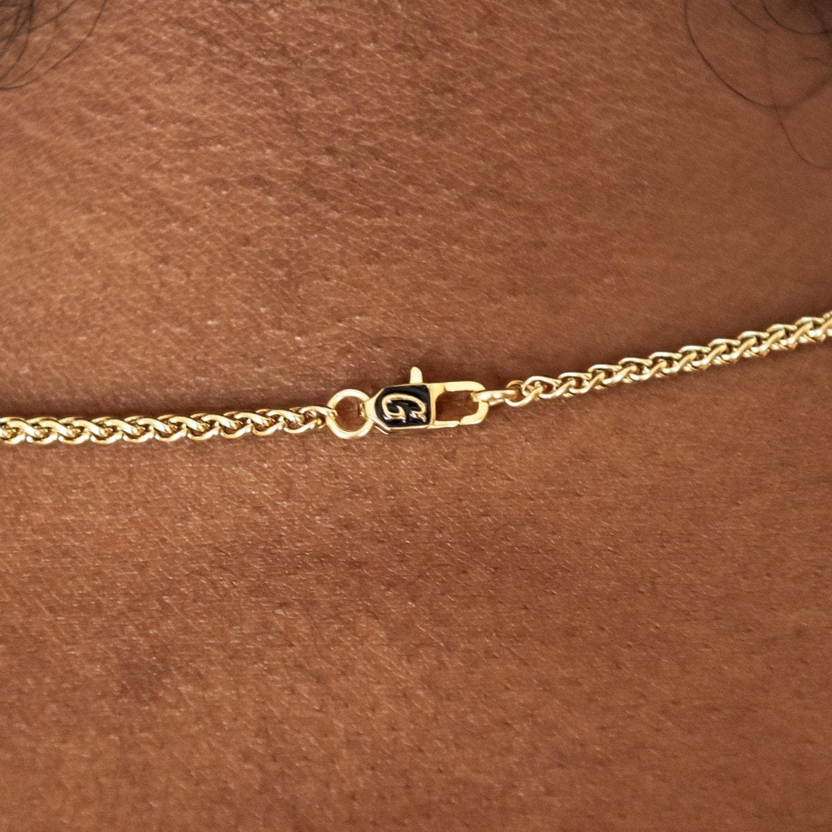 GLD Women Palm Chain Necklace + Bracelet Bundle in Yellow Gold - 2 mm