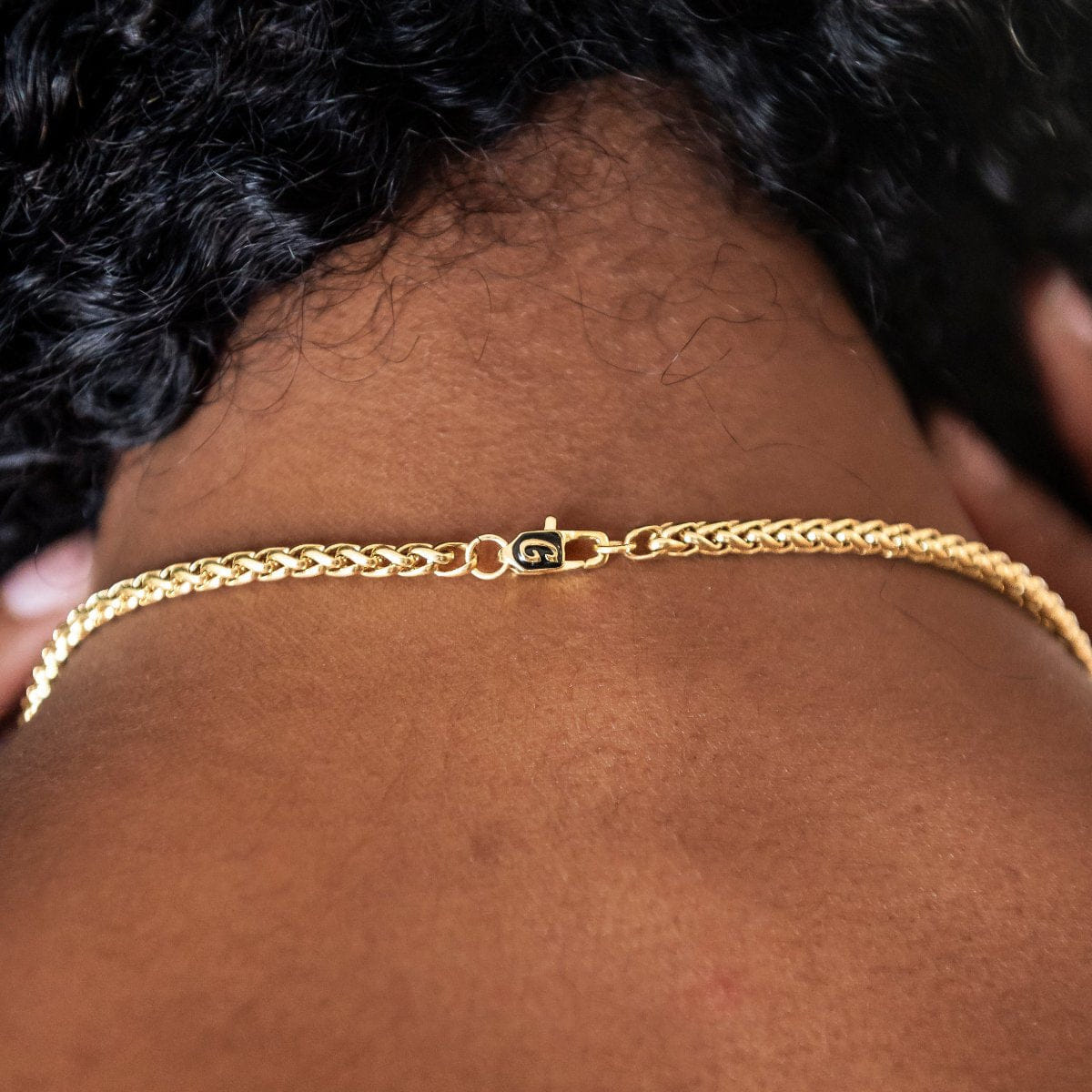 GLD Women Palm Chain Necklace + Bracelet Bundle in Yellow Gold - 4 mm