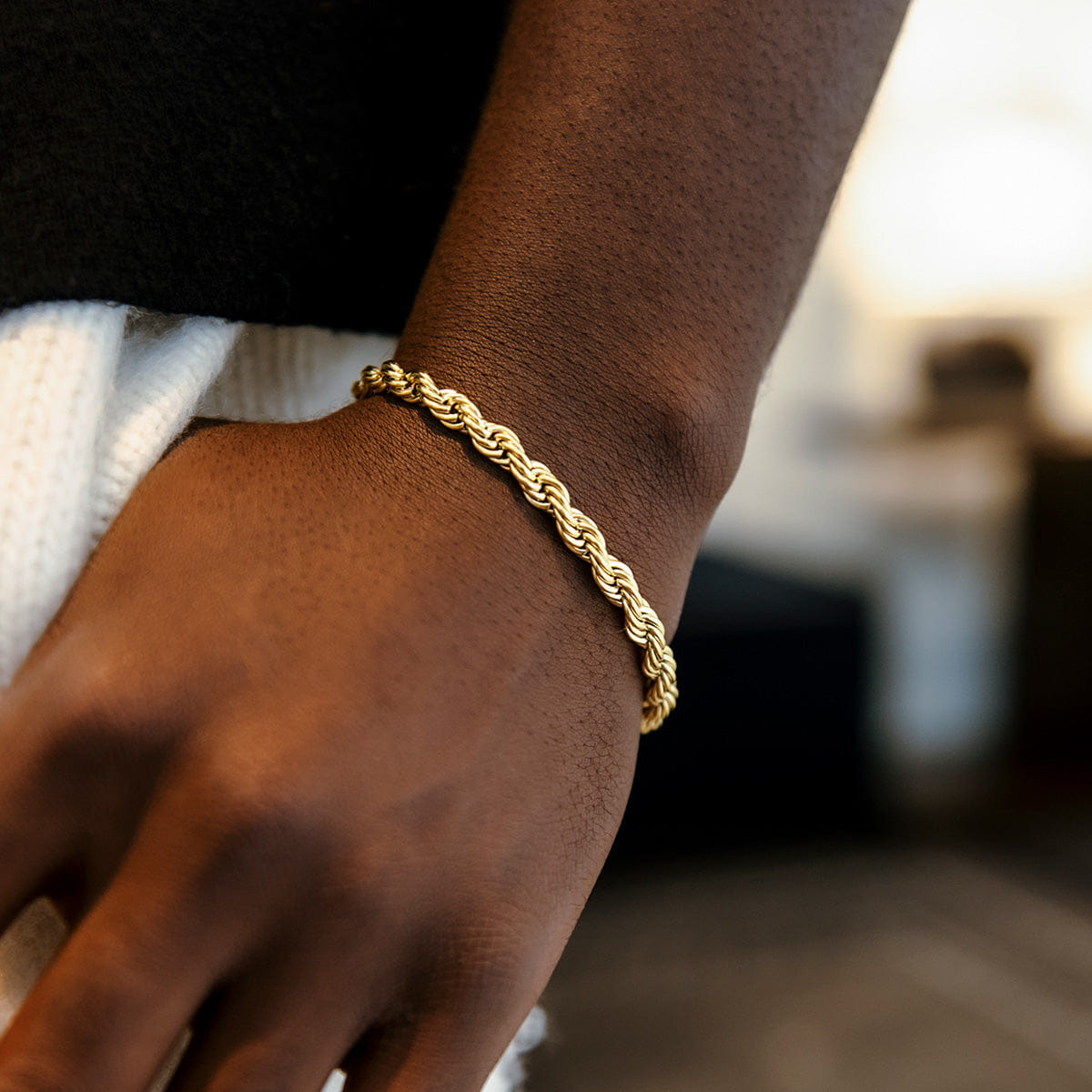 GLD Men Rope Chain + Bracelet Bundle in Yellow Gold - 6 mm