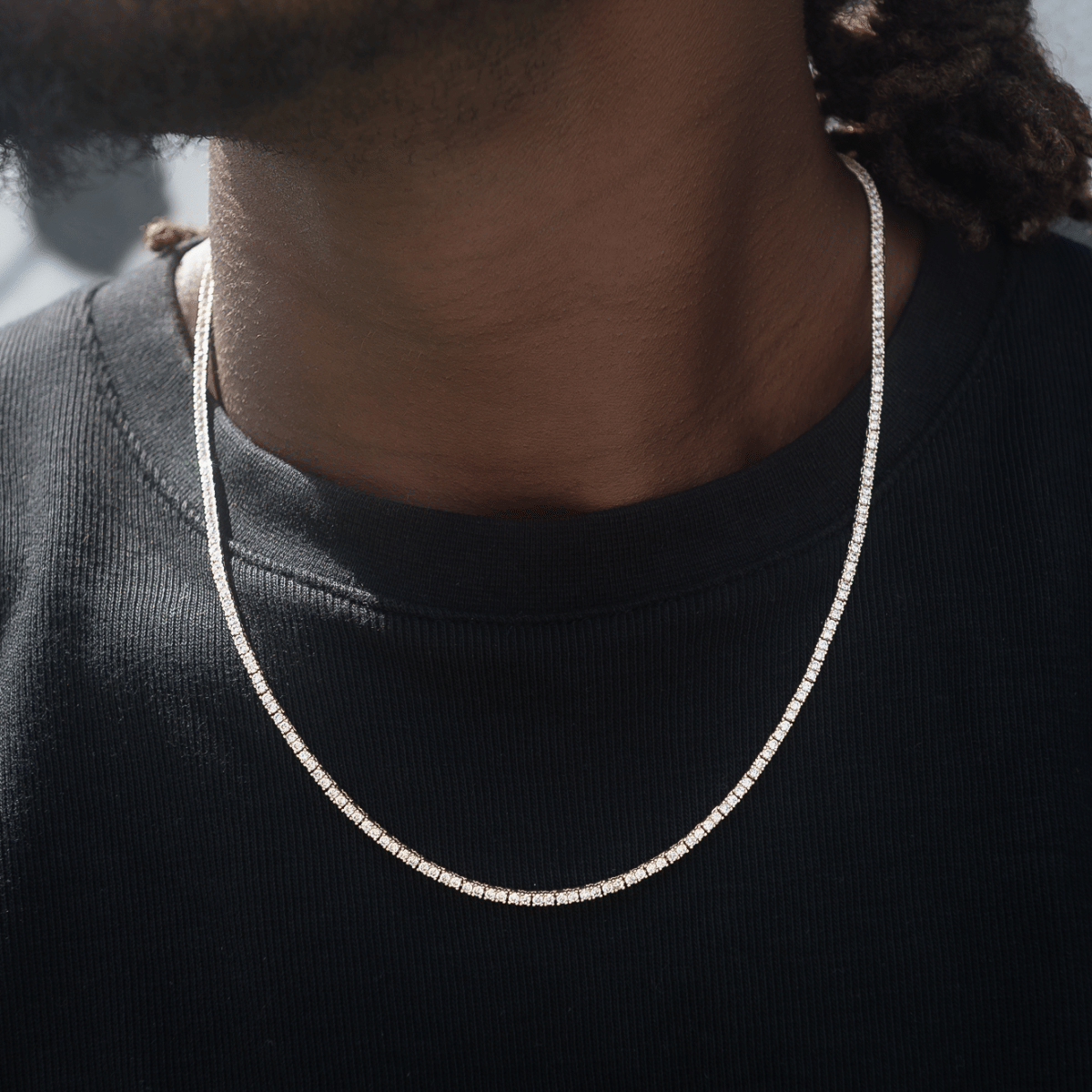 GLD Men Diamond Tennis Chain + Bracelet Bundle in Yellow Gold - 2 mm