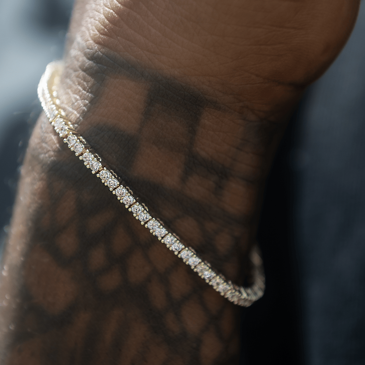 GLD Men Diamond Tennis Chain + Bracelet Bundle in Yellow Gold - 2 mm