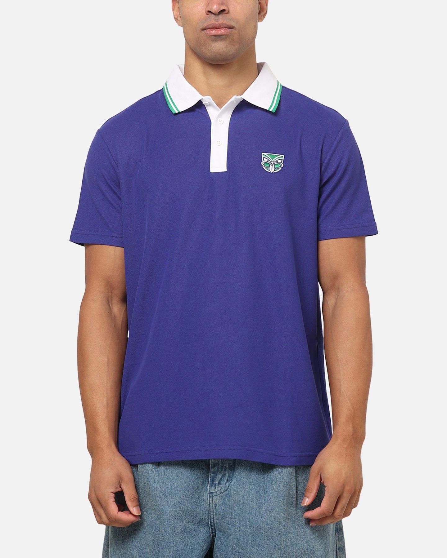 Bleacher Athletic New Zealand Warriors NRL Adult Golf Polo T - Shirt Navy