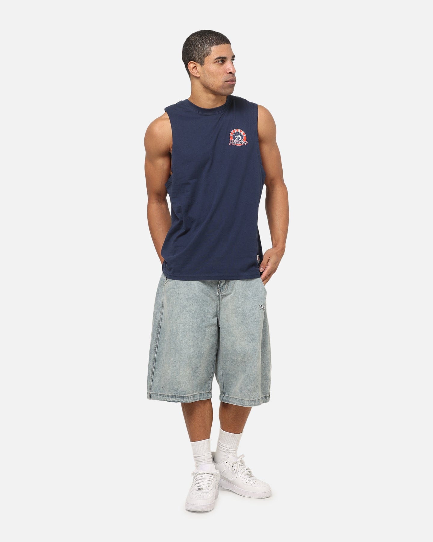 Bleacher Athletic Sydney Roosters NRL Adult Muscle T - Shirt Navy