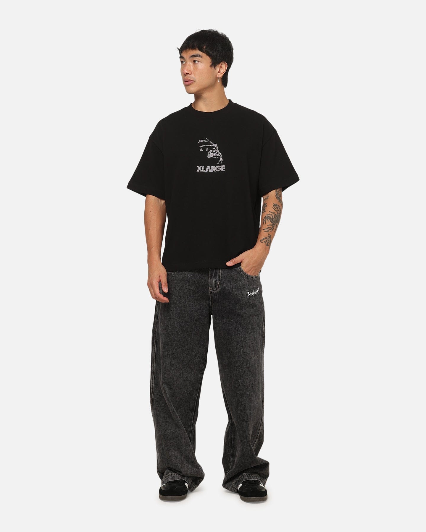 X - Large Rhinestone Gorilla Fit T - Shirt Pigment Black