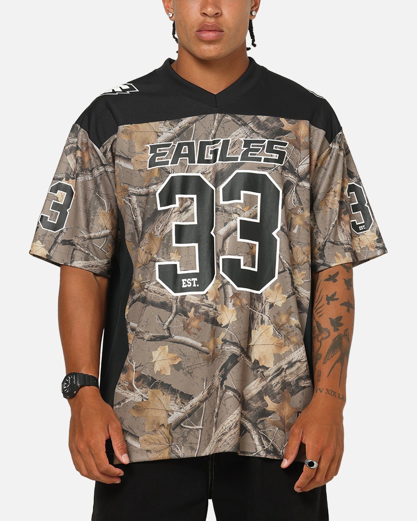 Majestic Athletic Philadelphia Eagles Mesh Oversized T - Shirt Khaki Forest Camo