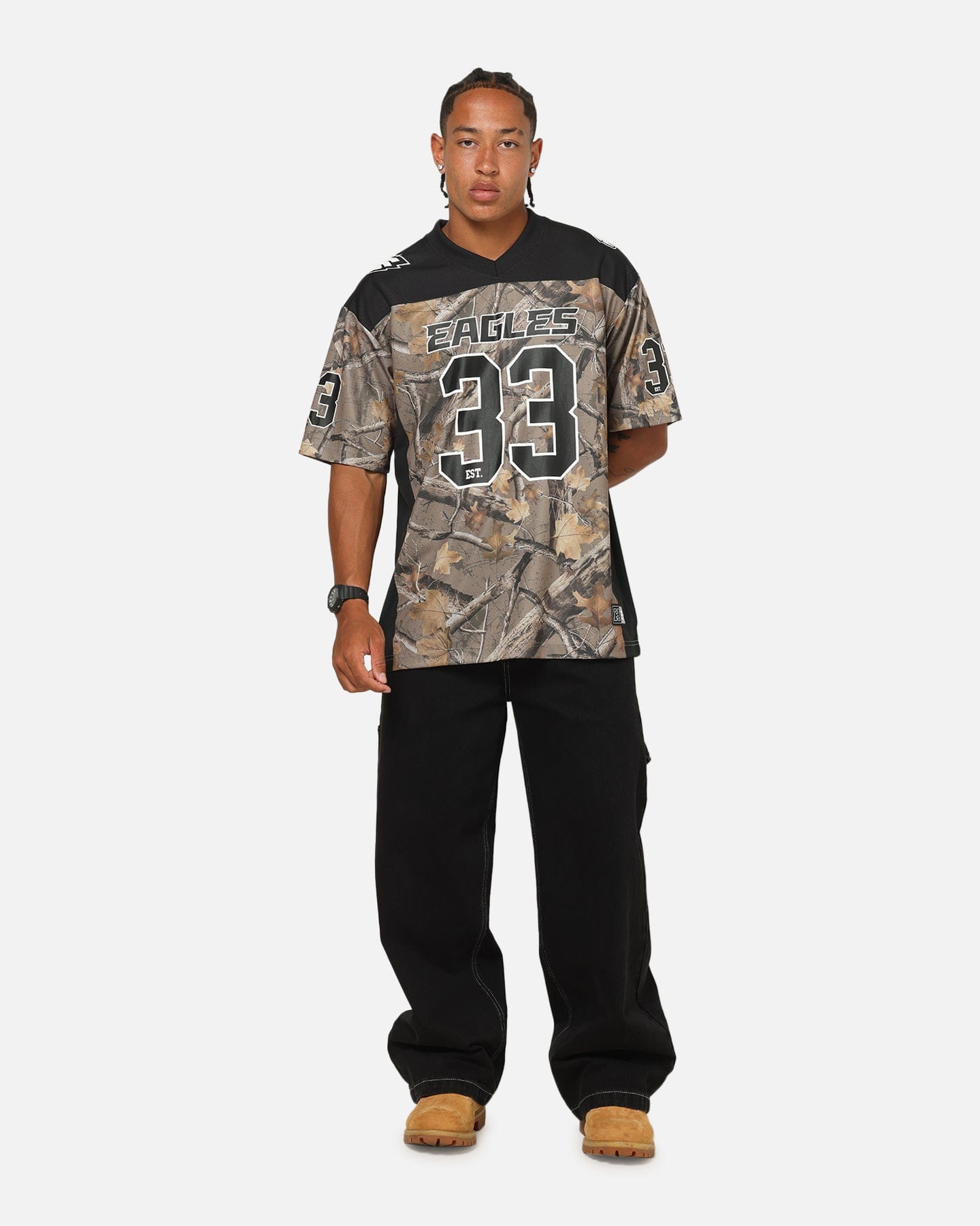 Majestic Athletic Philadelphia Eagles Mesh Oversized T - Shirt Khaki Forest Camo