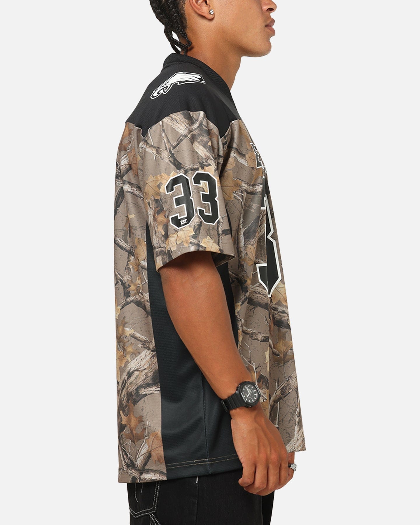 Majestic Athletic Philadelphia Eagles Mesh Oversized T - Shirt Khaki Forest Camo