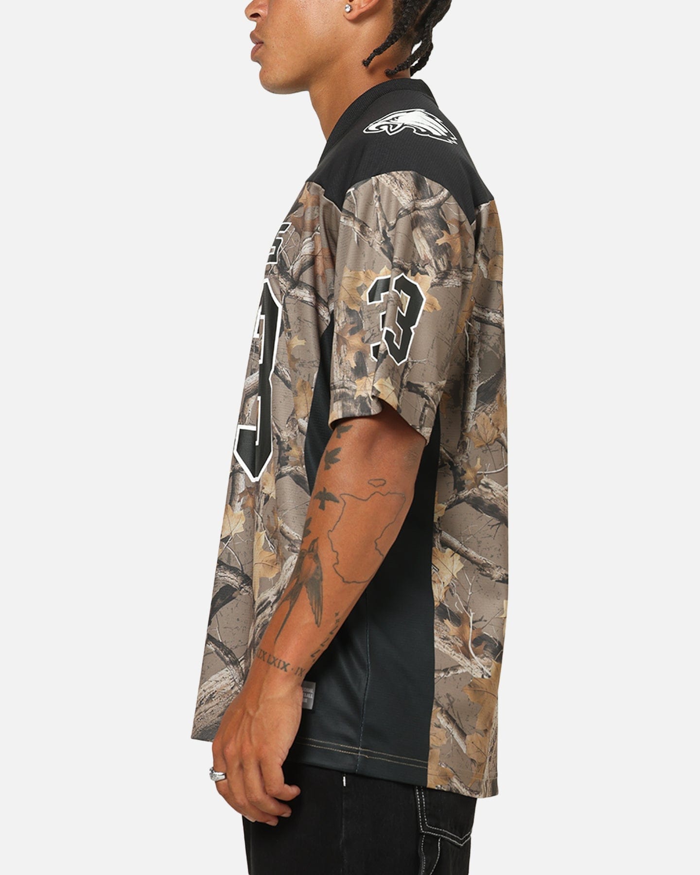 Majestic Athletic Philadelphia Eagles Mesh Oversized T - Shirt Khaki Forest Camo