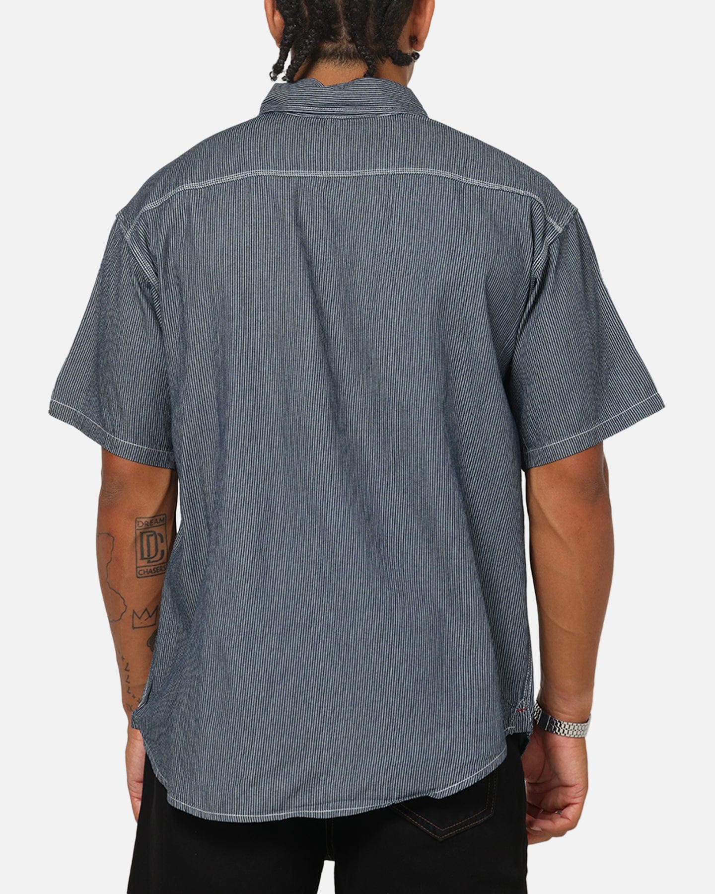 S Double Union Work Button Up Shirt Stripe