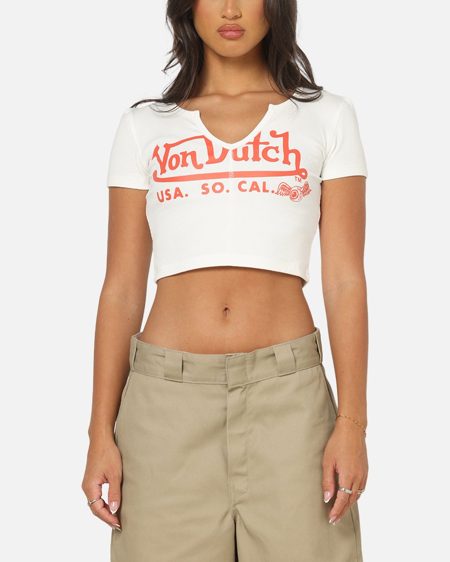Von Dutch Women's Cropped T - Shirt White