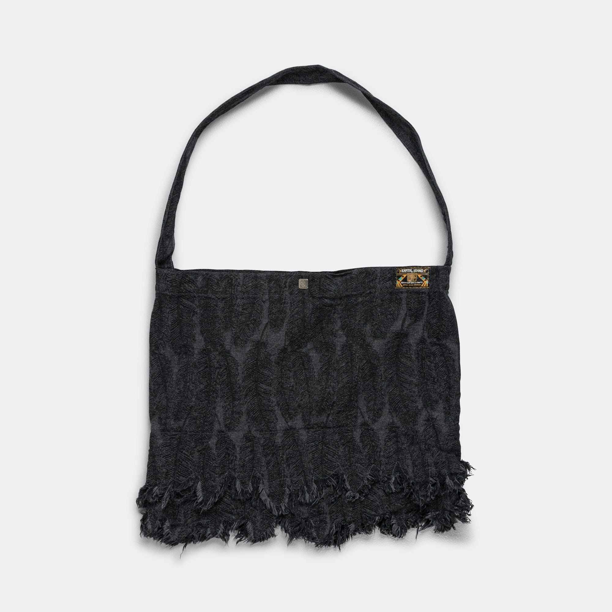 Kapital 12 oz MAGPIE Denim MEDICINE Bag - Black/Black