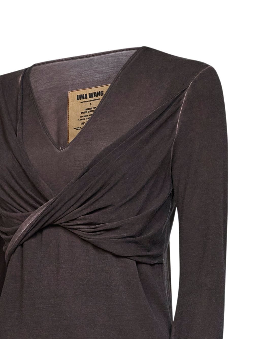 Uma Wang Twisted Wrap Blouse — Brown