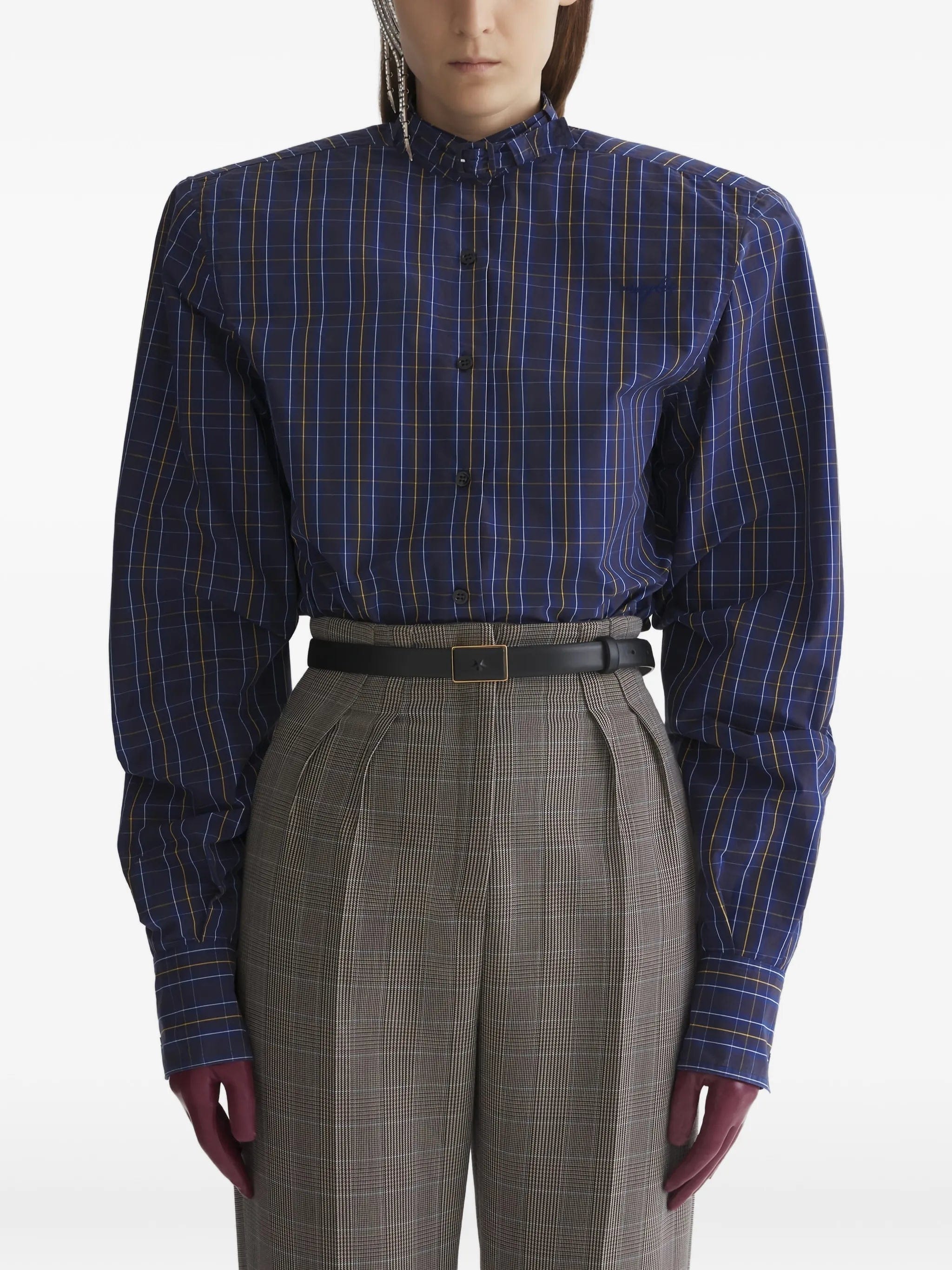 Mugler padded shoulders shirt