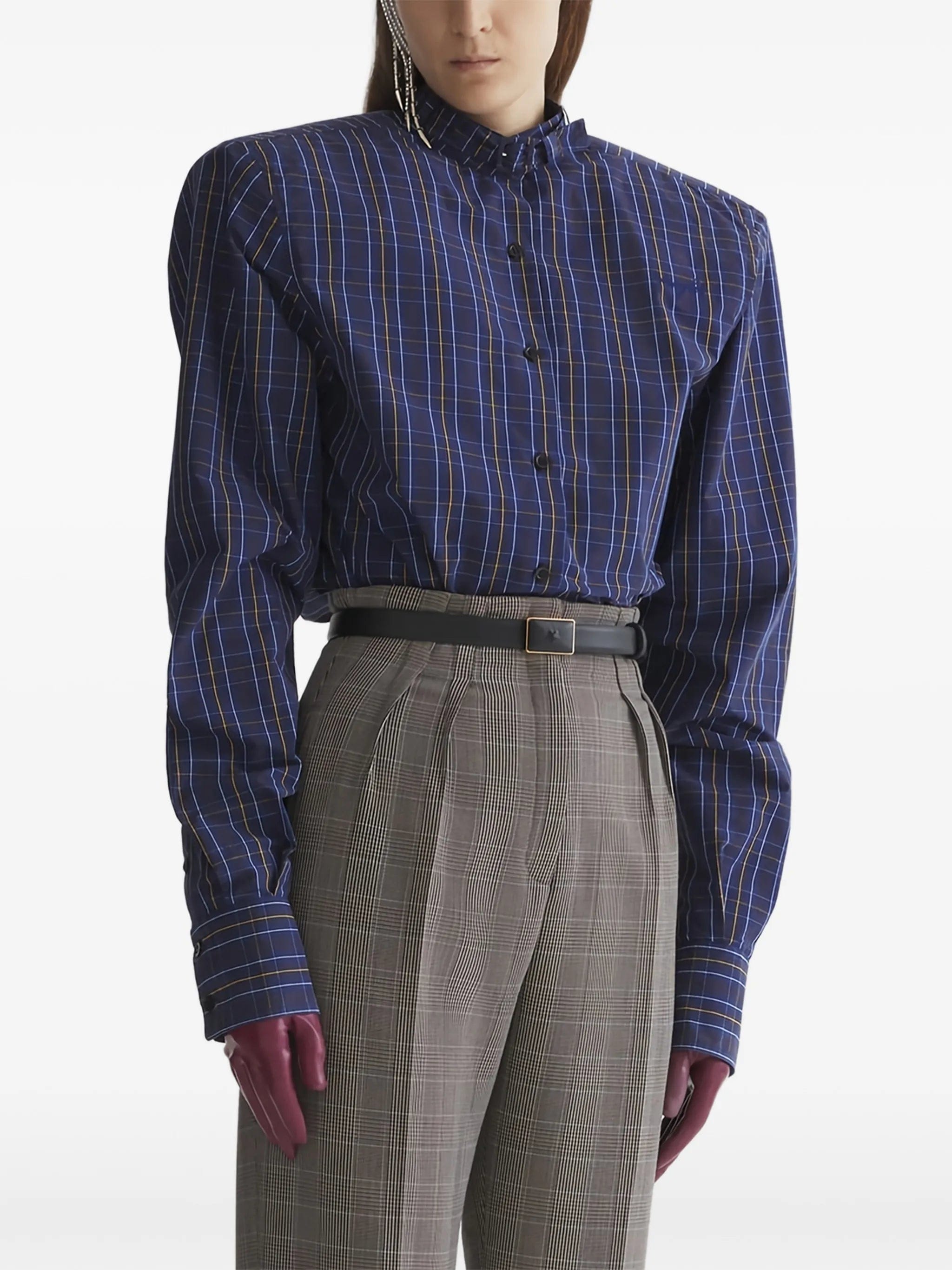 Mugler padded shoulders shirt